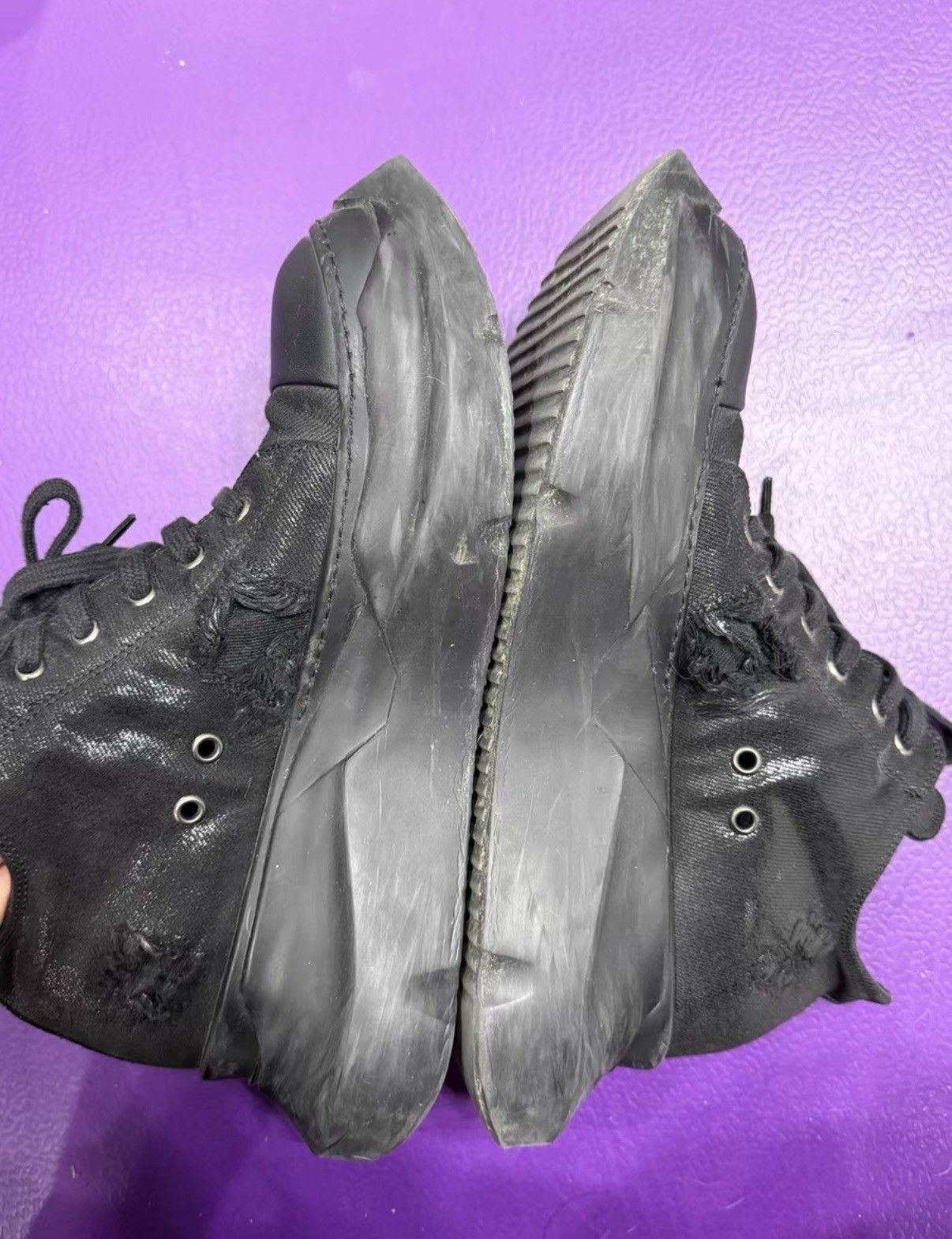 Rick Owens 【Rick Owens DRKSHDW】Black 'Turbodrk' Low-Top Sneakers Size US 8 / EU 41 - 3 Thumbnail