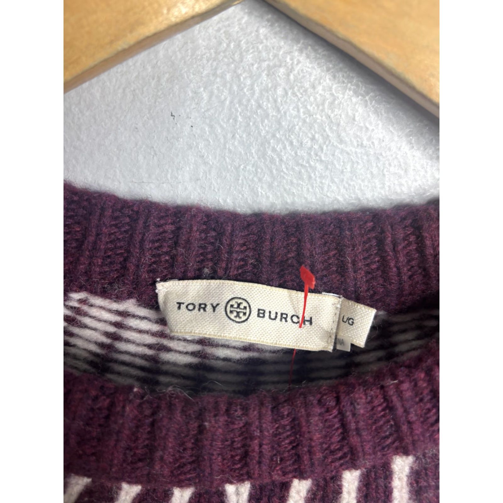 Tory Burch Tory Burch Sweater Womens Large White Fair Isle Wool Blend Crewneck Pullover Size L / US 10 / IT 46 - 3 Thumbnail
