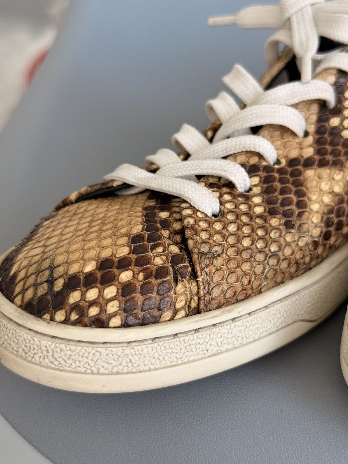 Louis Vuitton Louis Vuitton Style Python Leather Low Top Sneakers Size US 8 / IT 38 - 14 Thumbnail