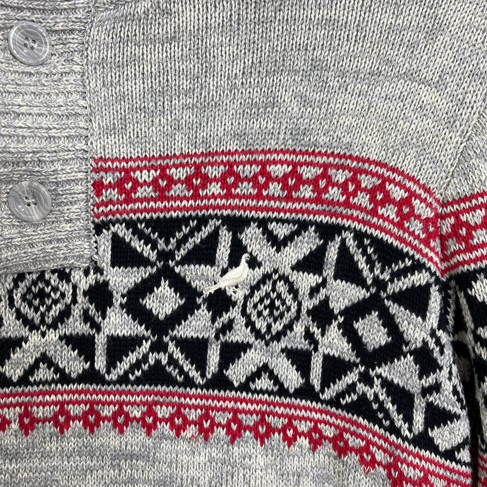 Staple Pigeon Gray Nordic Henley Sweater Toggles Size Large, Men's — image 6 of 6