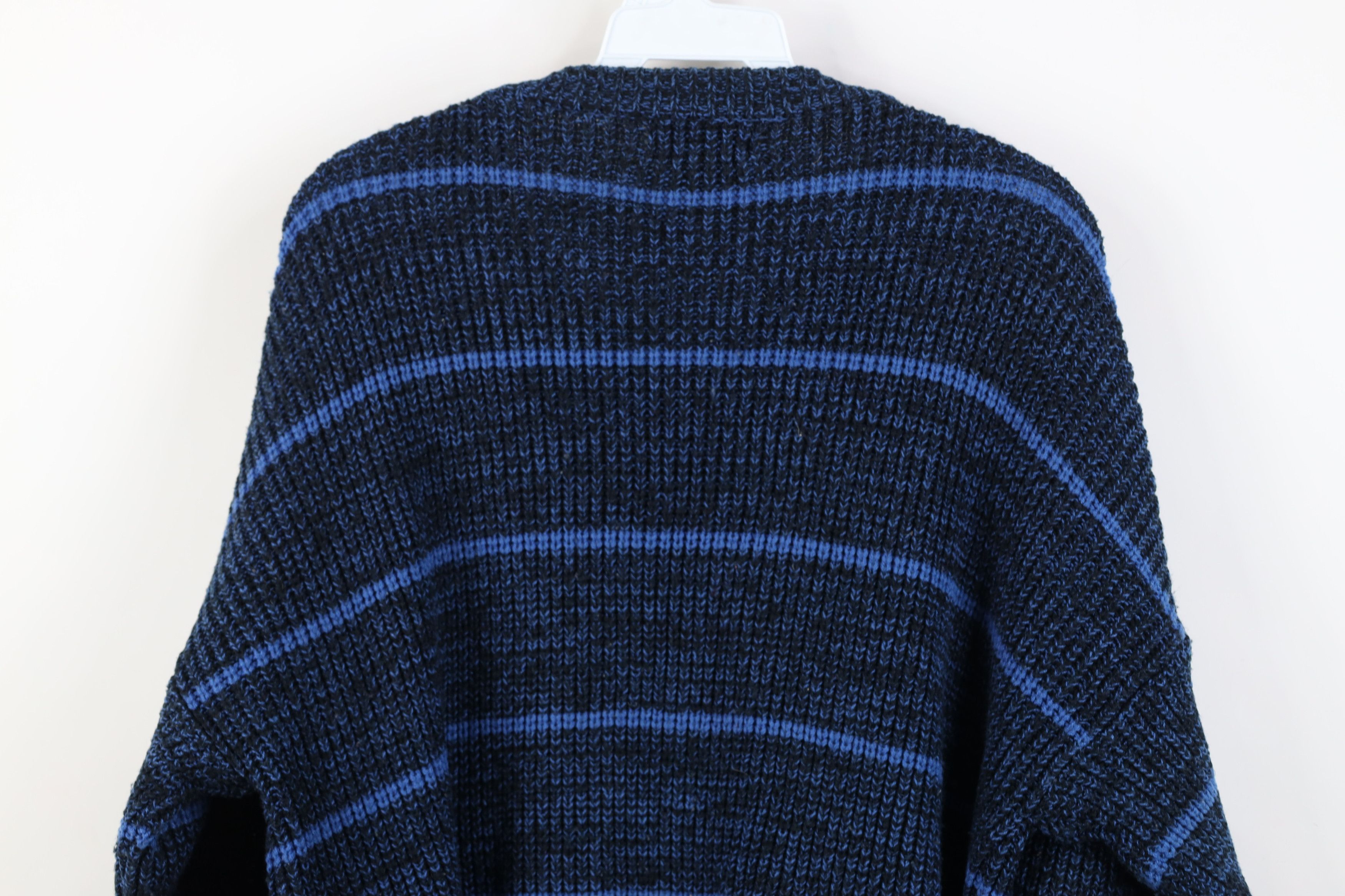 Vintage Vintage 90s Streetwear Striped Ribbed Knit Crewneck Sweater Size US M / EU 48-50 / 2 - 9 Thumbnail