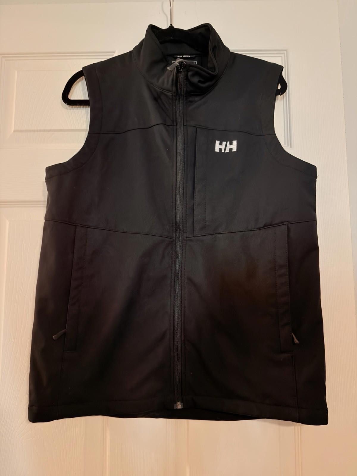 Helly Hansen Men’s Vest Size M Black Softshell Full Zip