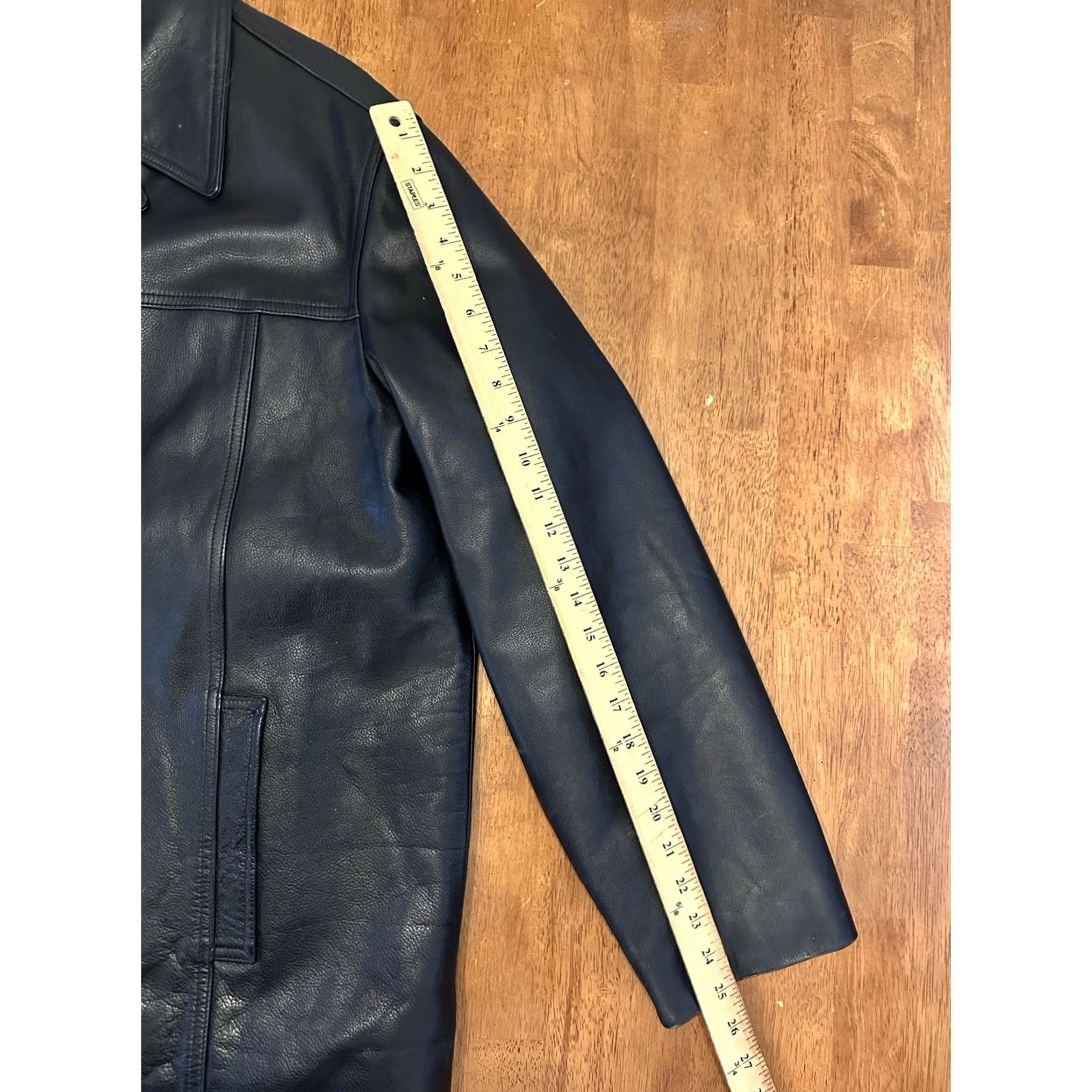 J.Crew VINTAGE J. Crew Leather Jacket XL Button Up Wool Lined Mens Black Size US XL / EU 56 / 4 - 7 Thumbnail
