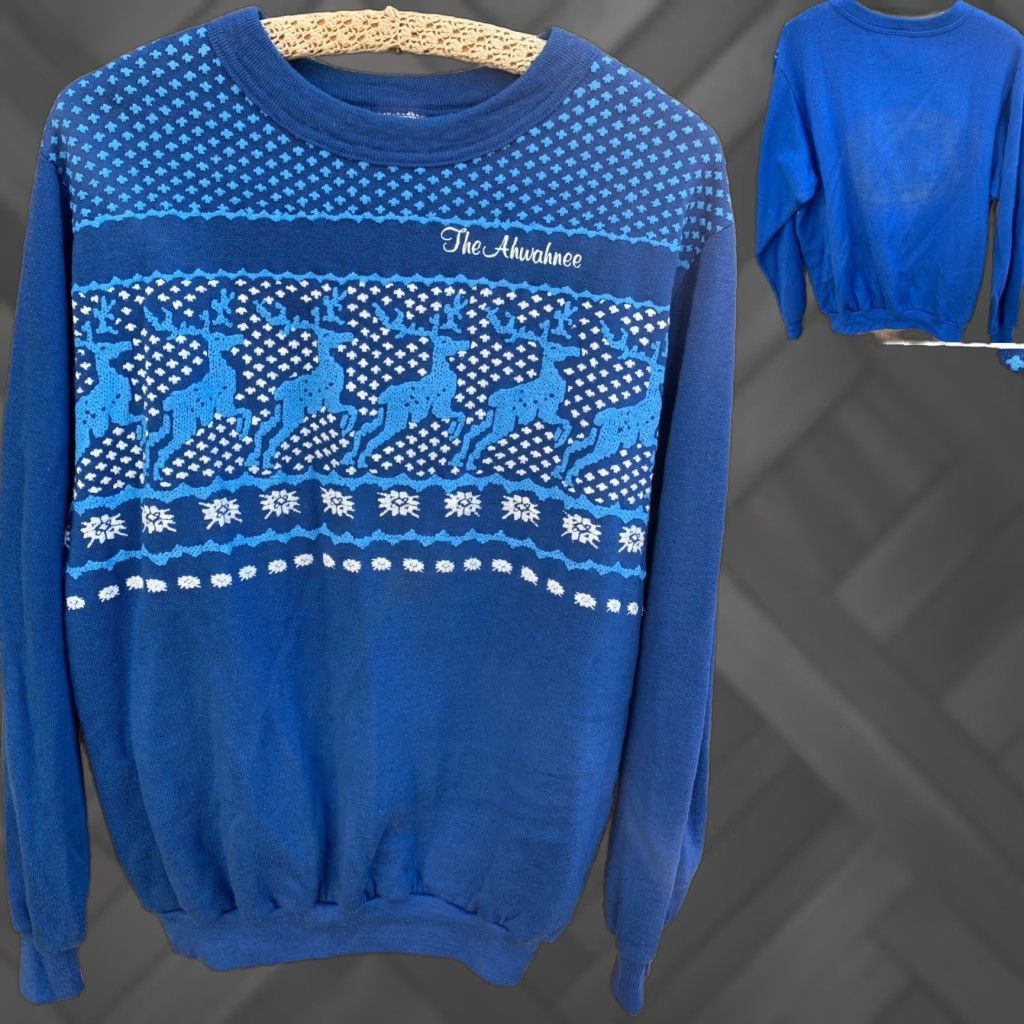 Vintage VINTAGE Cal Pacific The Ahwahnee Graphic Sweatshirt Blue L Pullover Men Size L Made in USA Size US L / EU 52-54 / 3 - 1 Thumbnail