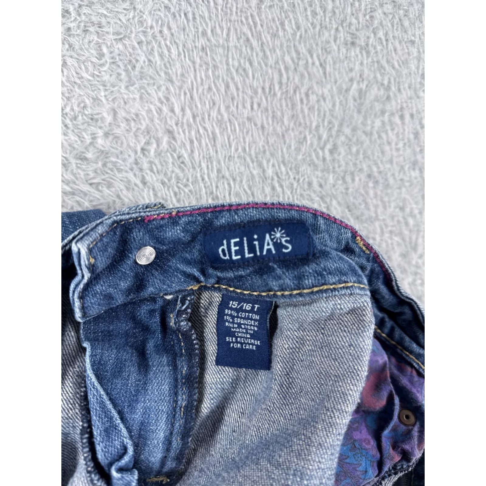 Denime dELiA*s Jeans Women's Blue Denim Bootcut 32x32 Mid Rise Distressed 5-Pocket Cotton Regular Size 15 Vintage No Size 36" / US 14 / IT 50 - 7 Thumbnail