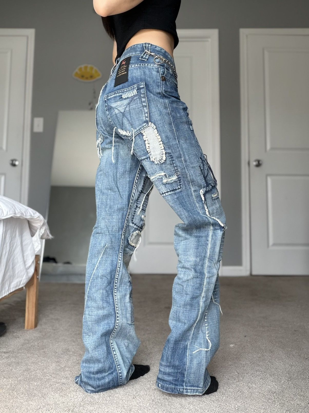 Vintage Vintage Patchwork Distressed Denim Size US 30 / EU 46 - 4 Thumbnail