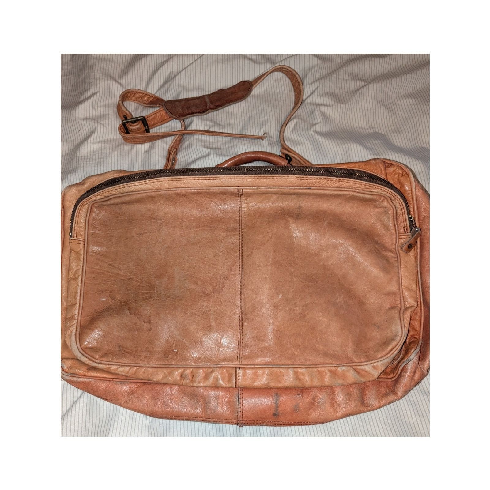 Handmade Handmade Vintage Leather Bag Satchel Columbia 20" x 10" Size ONE SIZE - 2 Thumbnail