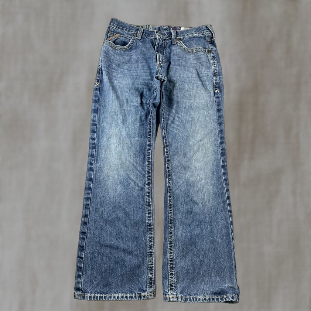 Ariat Ariat Jeans Mens 34X31 Blue Denim Bootcut Western Cowboy Workwear Pants Size US 34 / EU 50 - 1 Thumbnail