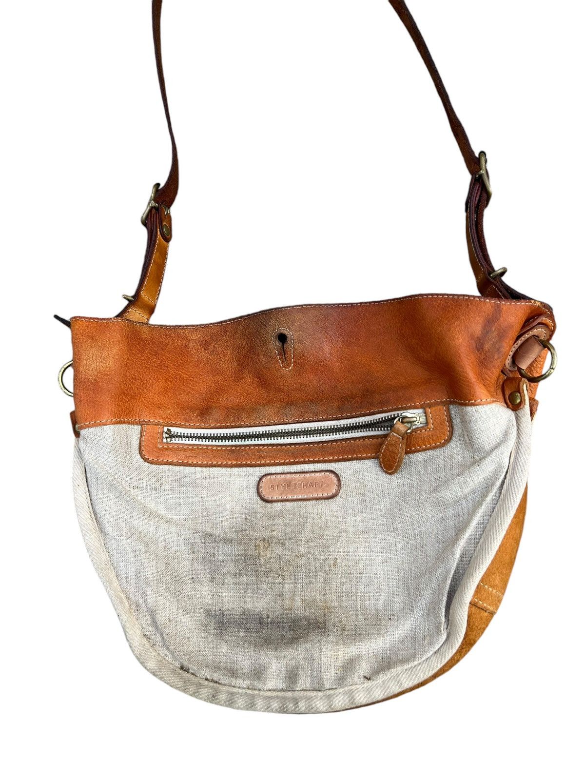 Leather Trashed Style Craft Japan Distress Muddy Patina Leather Bag Size ONE SIZE - 20 Thumbnail
