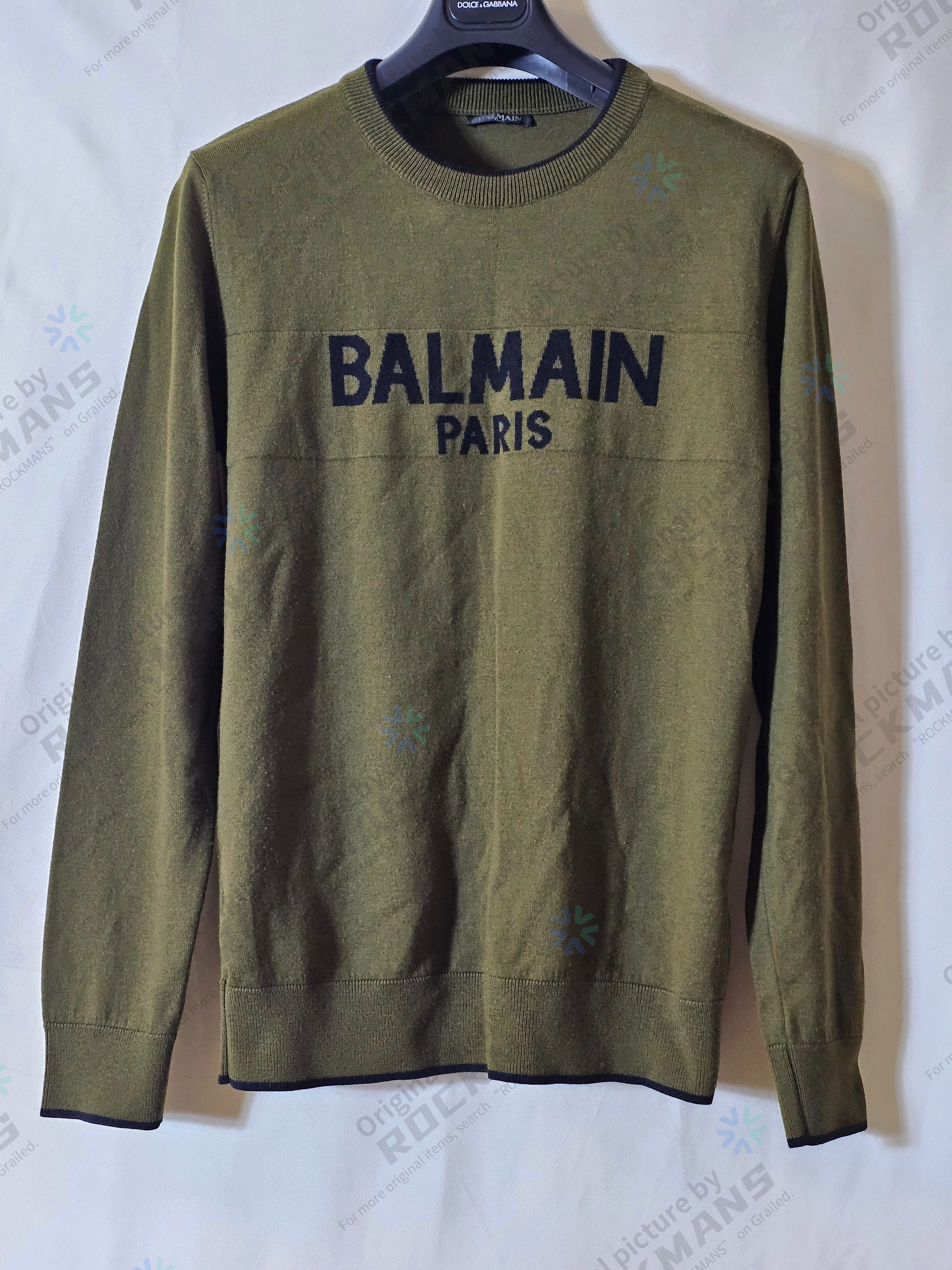 Balmain Balmain Knit Jumper Olive Print Crew-neck Sweater XL Size US XL / EU 56 / 4 - 2 Thumbnail