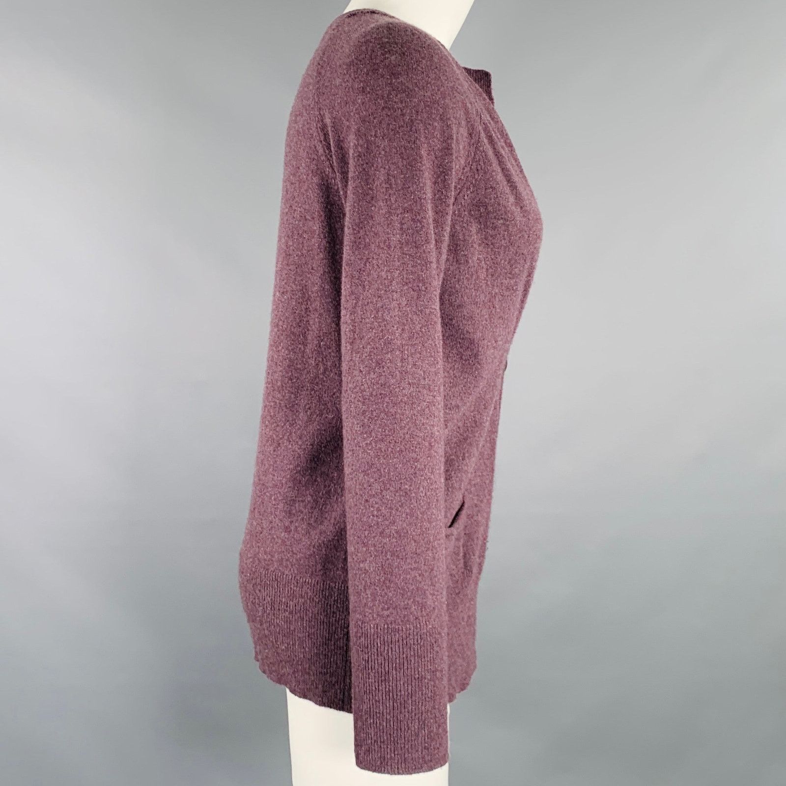 Other M Heather Purple Cashmere Knit Single Button Cardigan Size M / US 6-8 / IT 42-44 - 2 Thumbnail