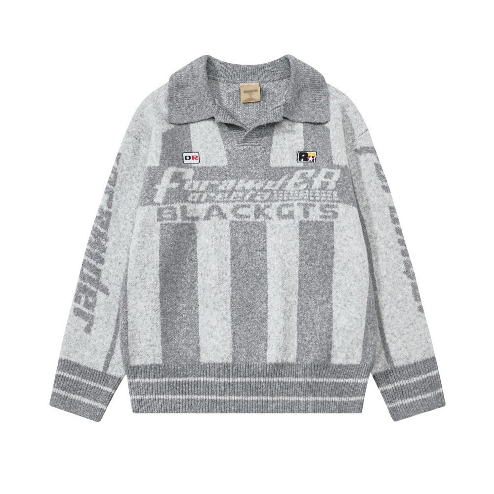 Vintage Striped Knit Polo Sweater, Casual Fit Sweater Size US M / EU 48-50 / 2 - 5 Thumbnail