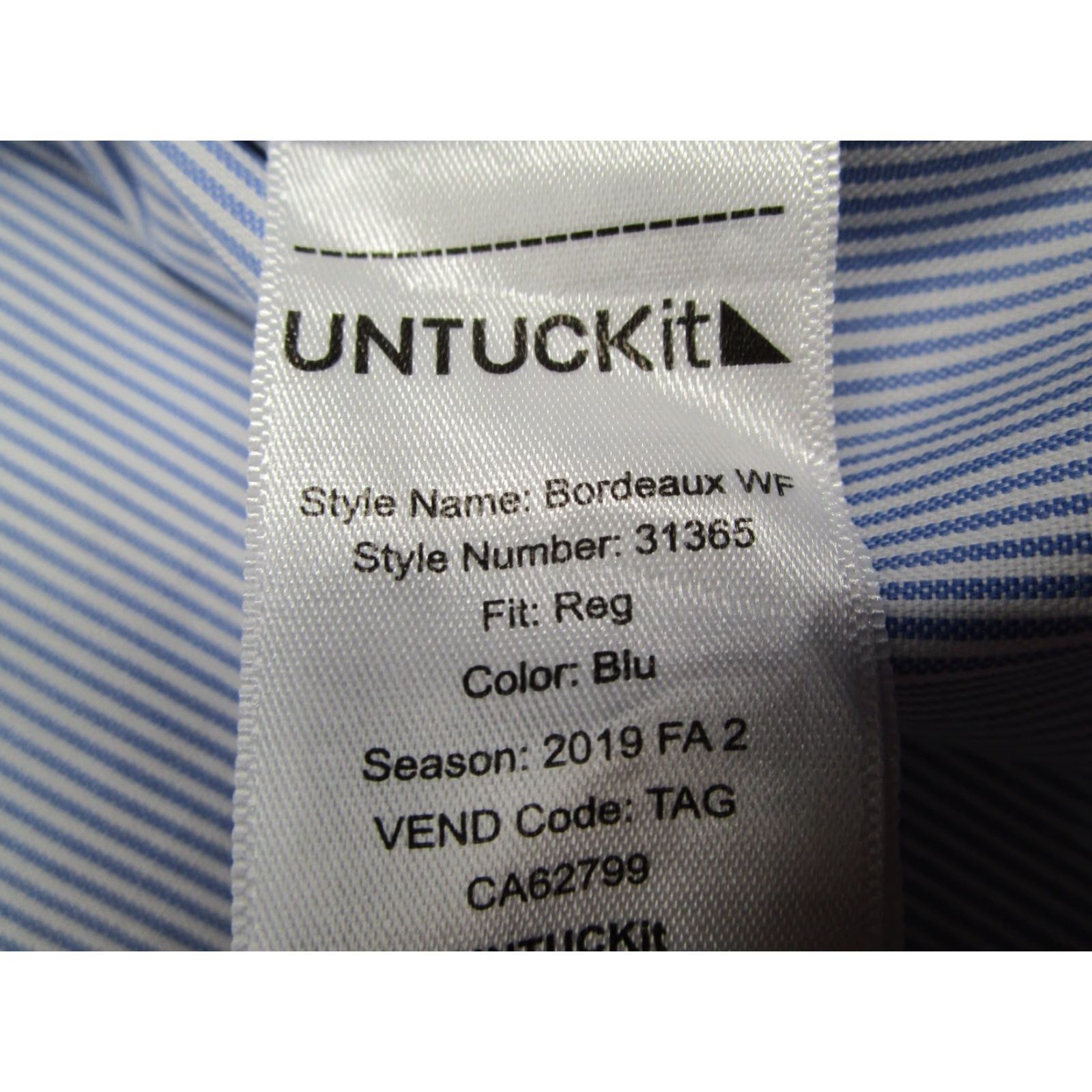 UNTUCKit UNTUCKit Shirt Mens XXXLC Blue Button Up Bordeaux Work Casual Wrinkle Free Shirt - Untuckit Navy Blue Stripe Button-Up 100% Cotton Big & Tall Size US XXL / EU 58 / 5 - 4 Thumbnail