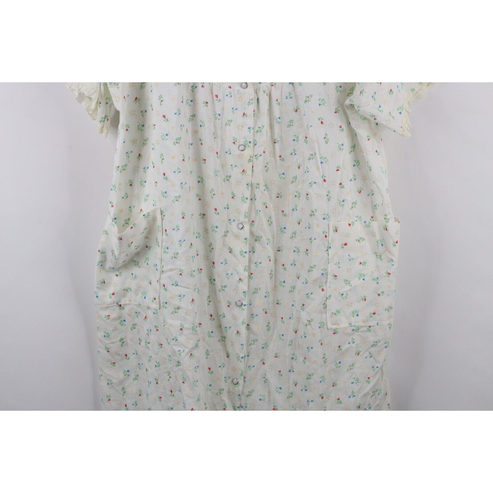 Vintage Vintage 70s Mid Century Modern MCM Sheer Flower Muu Muu Gown Size L / US 10 / IT 46 - 3 Thumbnail