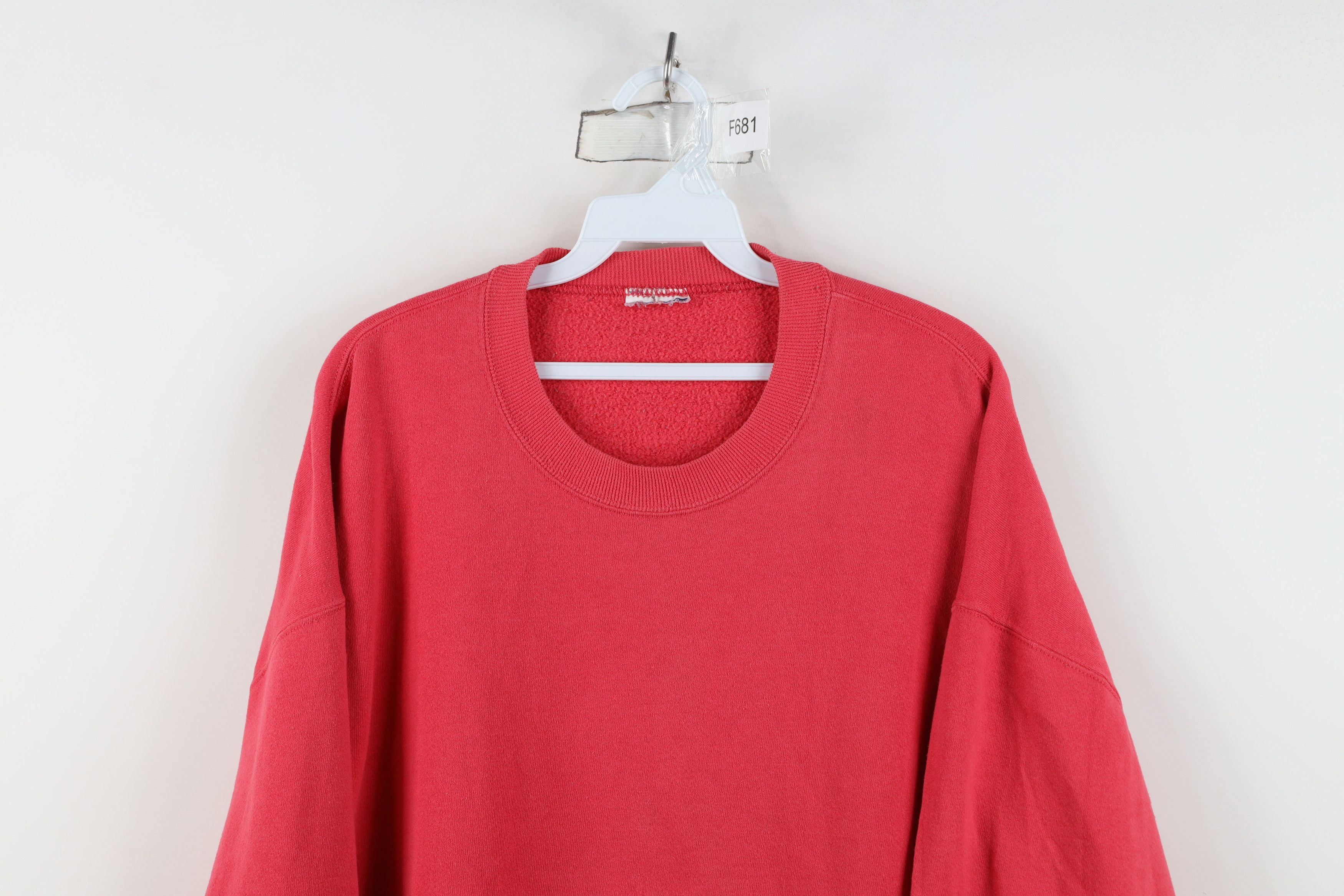 Vintage Vintage 90s Streetwear Blank Crewneck Sweatshirt Pink USA Size 3XL / US 20-22 - 2 Thumbnail