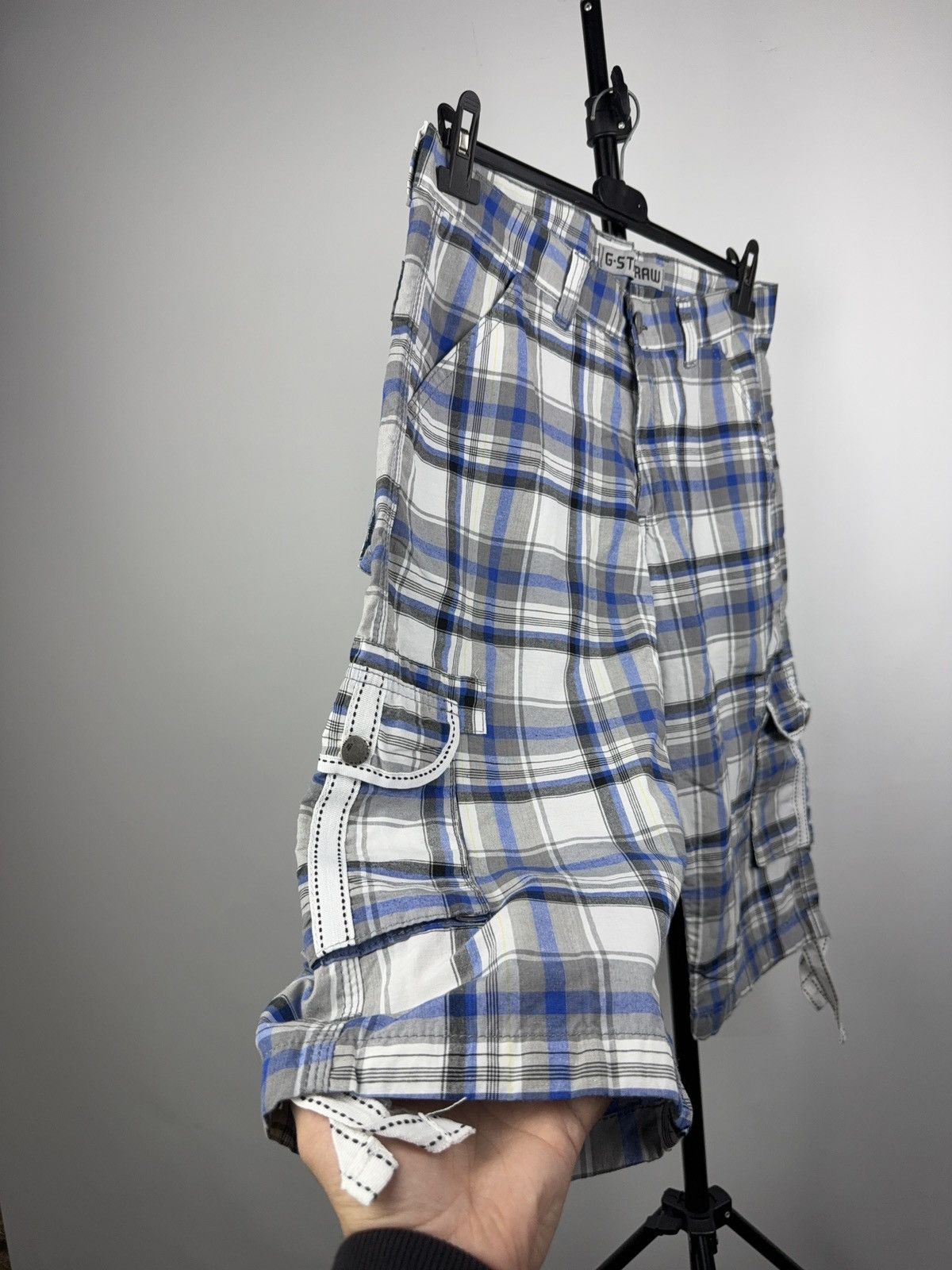 G-Star 00s G-Star RAW Checked Cargo Shorts Plaid Utility Style Size US 32 / EU 48 - 2 Thumbnail