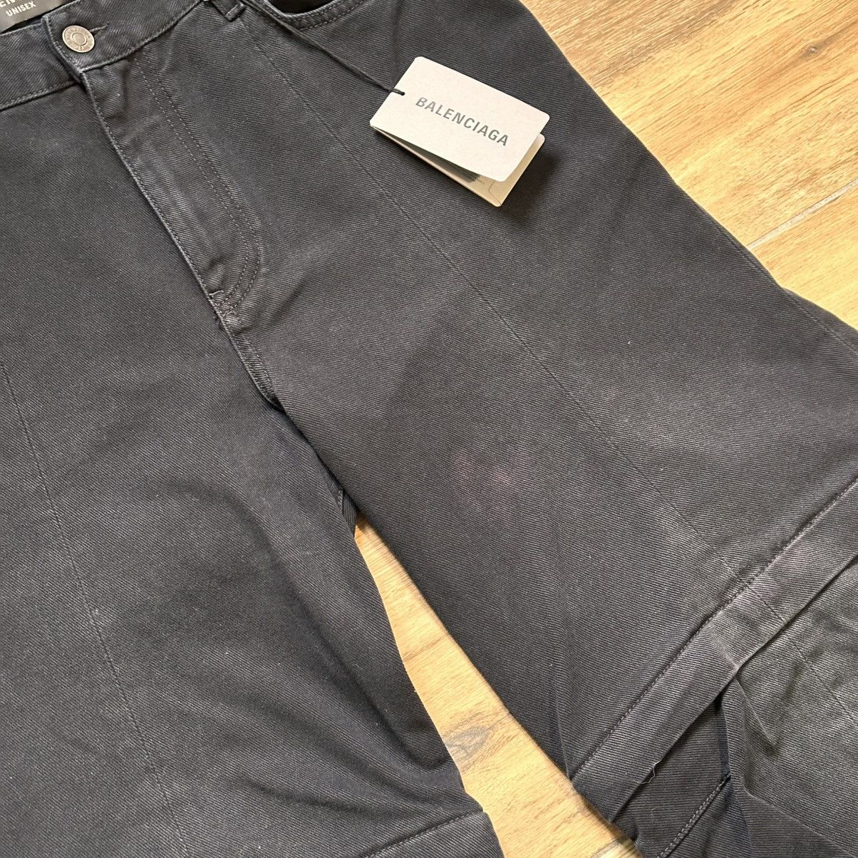 Balenciaga [M] 1550$ Black flared double knee jeans Size US 31 - 6 Thumbnail