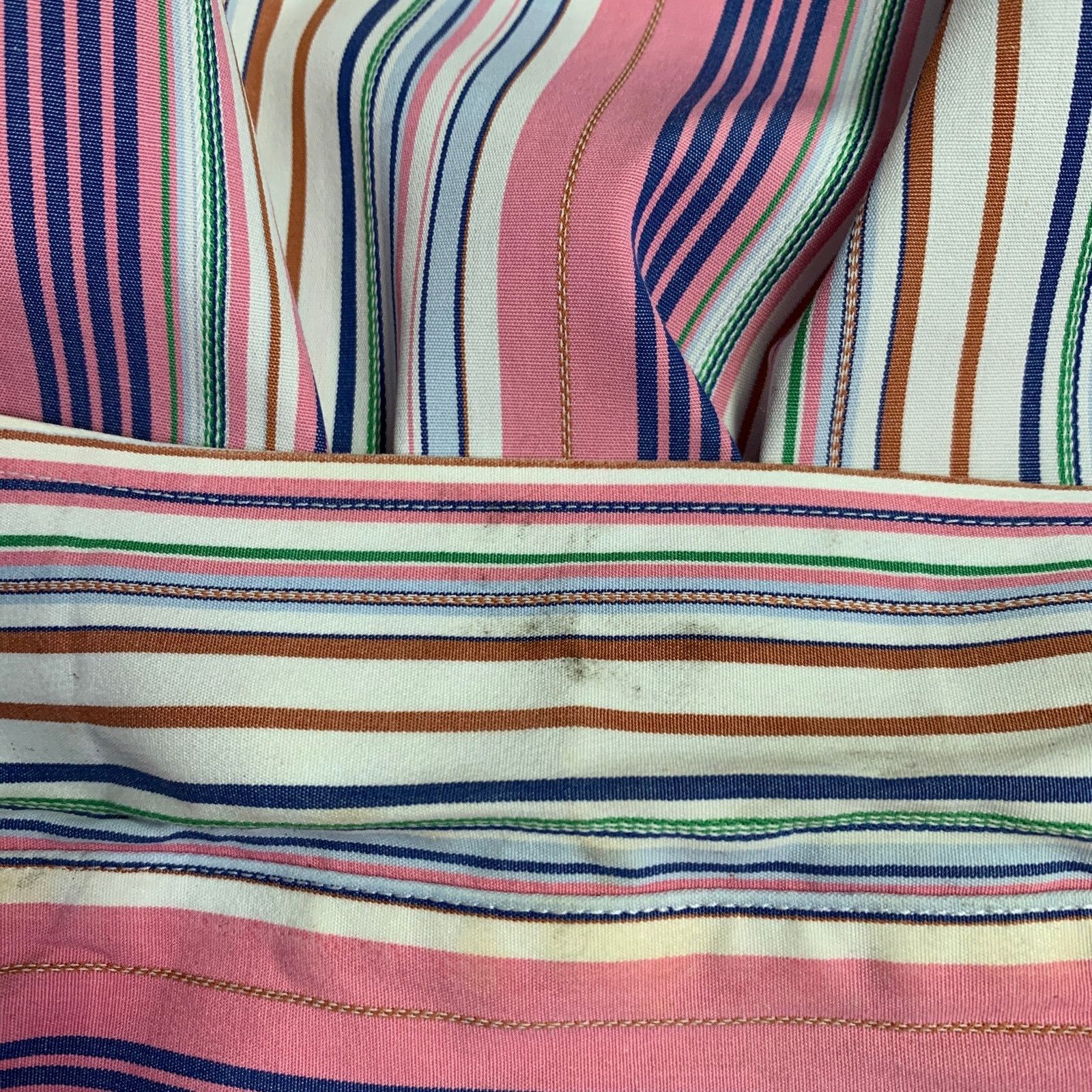 Etro Multi Color Stripe Cotton Spread Collar Long Sleeve Shirt Size US XS / EU 42 / 0 - 5 Thumbnail