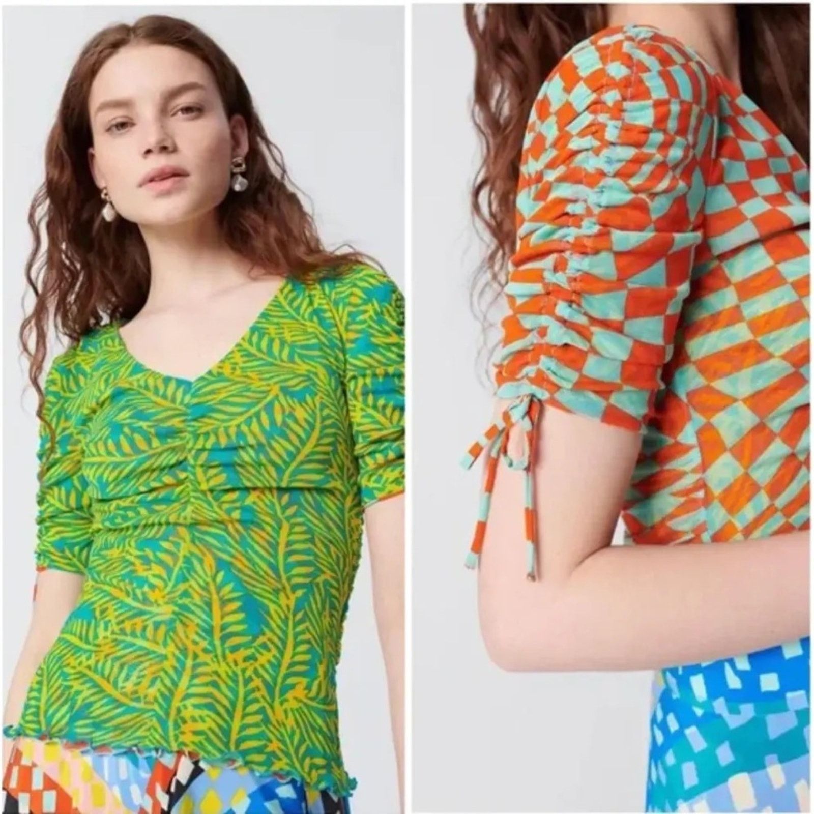 Diane von Furstenberg Diane Von Furstenberg Abriella Reversible Printed Top XL Size XL / US 12-14 / IT 48-50 - 1 Thumbnail