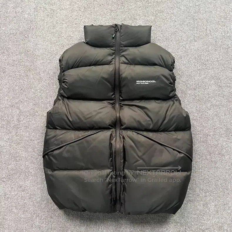 Neighborhood Neighborhood Embroidered Letter Logo Down Vest - Camo - Br Size US M / EU 48-50 / 2 - 1 Thumbnail