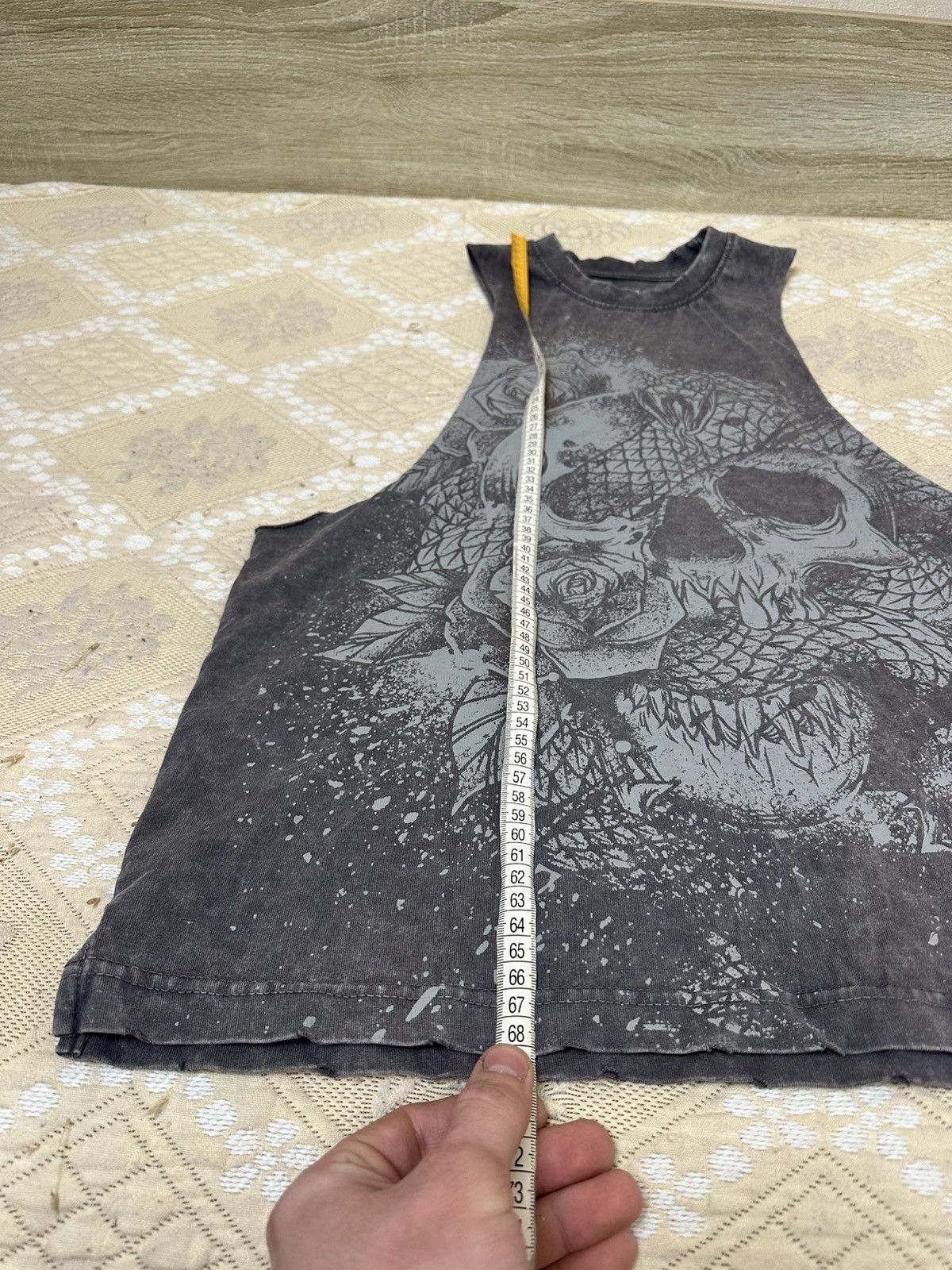 YoungLA 🔥 YoungLA Skull Logo Distressed Tank Top T Shirt Y2K USA Size US M / EU 48-50 / 2 - 8 Thumbnail