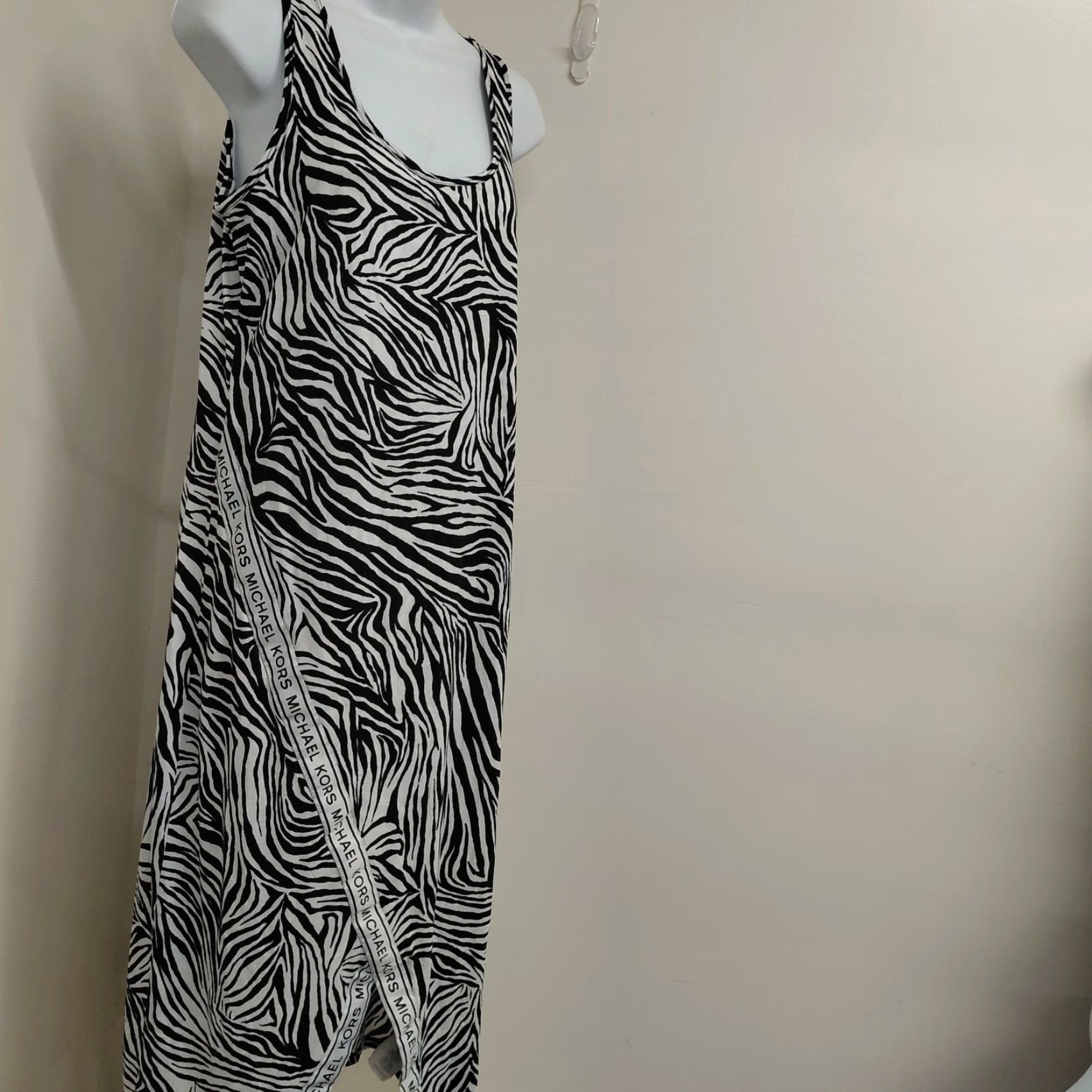 Michael Kors Michael Kors Midi Dress Women's Large Black White Zebra Sport Logo L83631 Dress Size L / US 10 / IT 46 - 6 Thumbnail