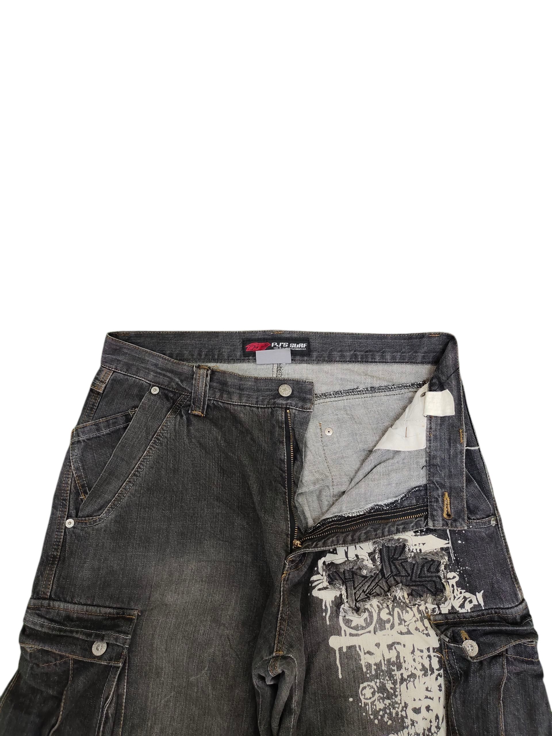 PPFM Vintage Y2k Pjs Surf Embroidered Cargo Baggy Denim Pants Size US 34 / EU 50 - 7 Thumbnail
