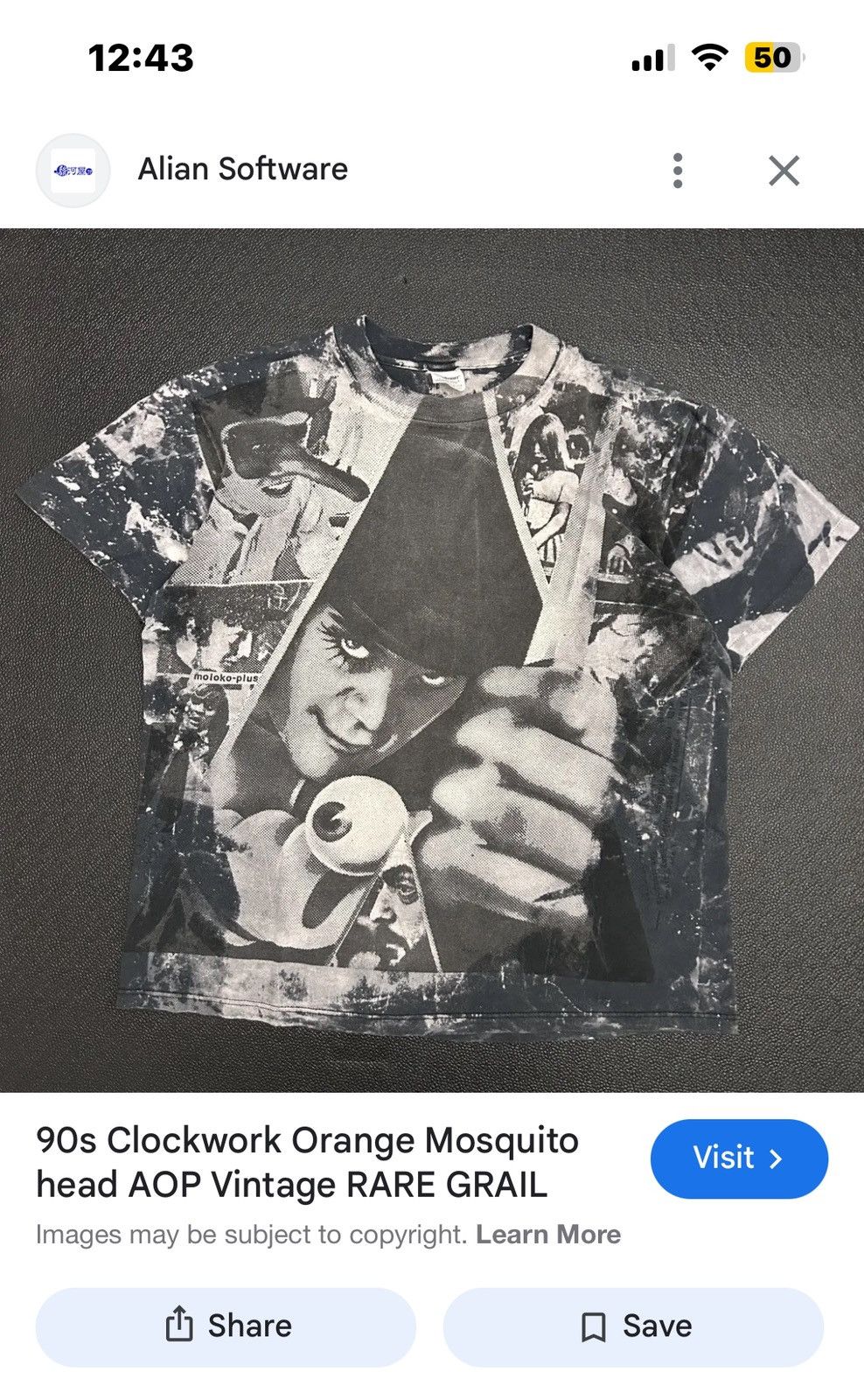 Vintage Vintage Overprint Clockwork Orange 90s MOSQUITOHEAD tee Size US XL / EU 56 / 4 - 10 Thumbnail