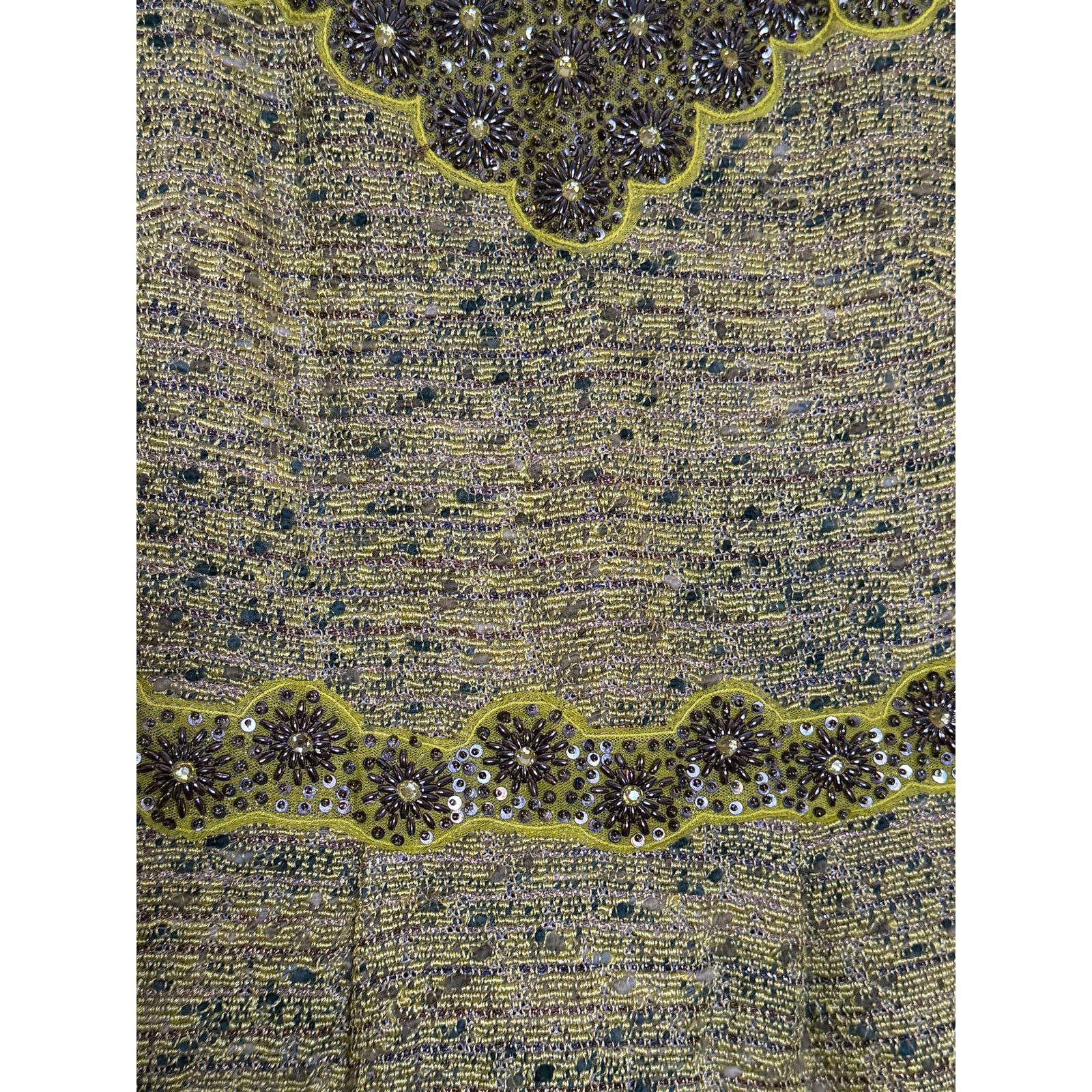 St. John St. John Green Tweed Pattern Knee-Length Dress Size US 10 / EU 43 - 4 Thumbnail