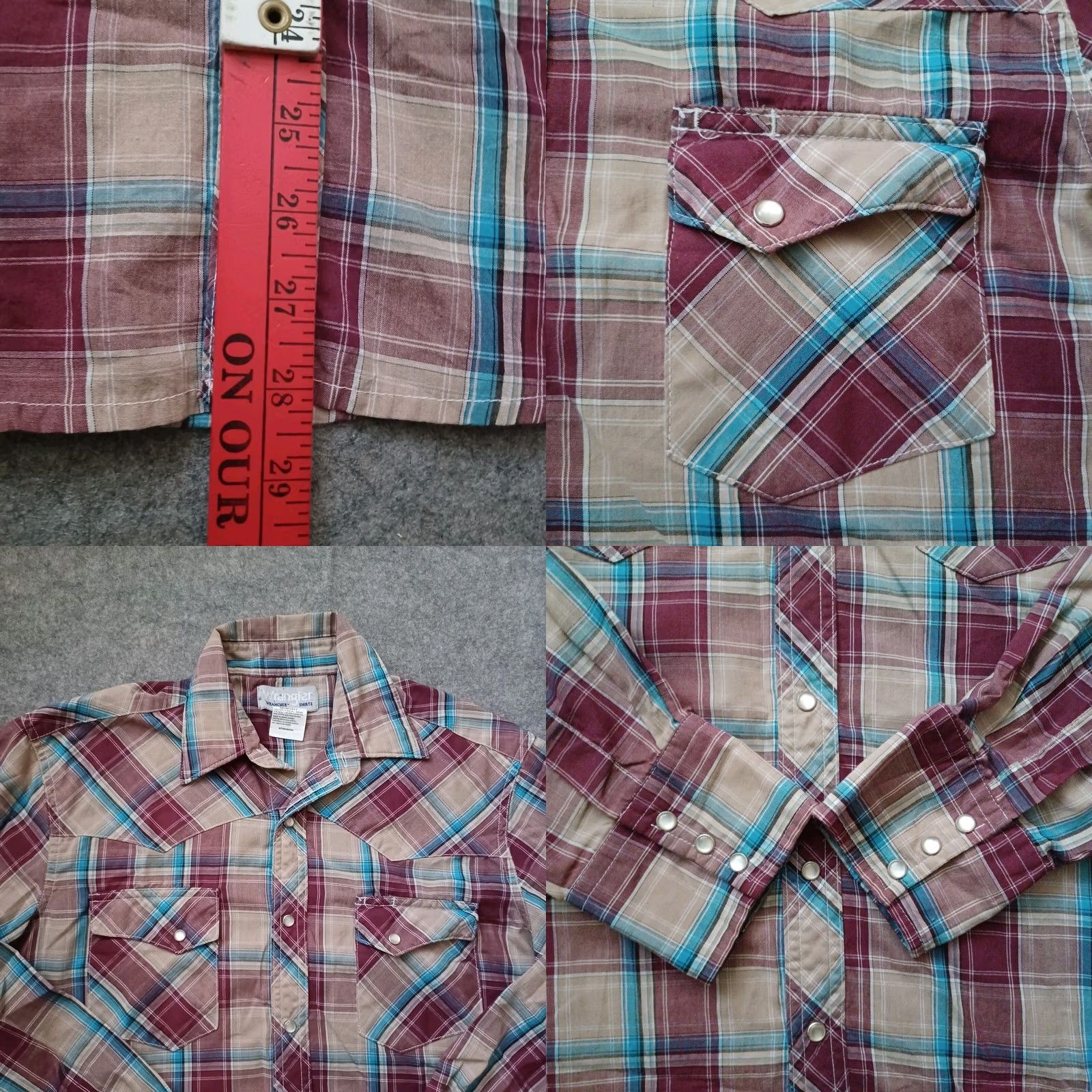 Wrangler VINTAGE Wrangler Shirt Mens M Plaid Pearl Snap Button Up Western Long Sleeve 90s Size US M / EU 48-50 / 2 - 8 Thumbnail