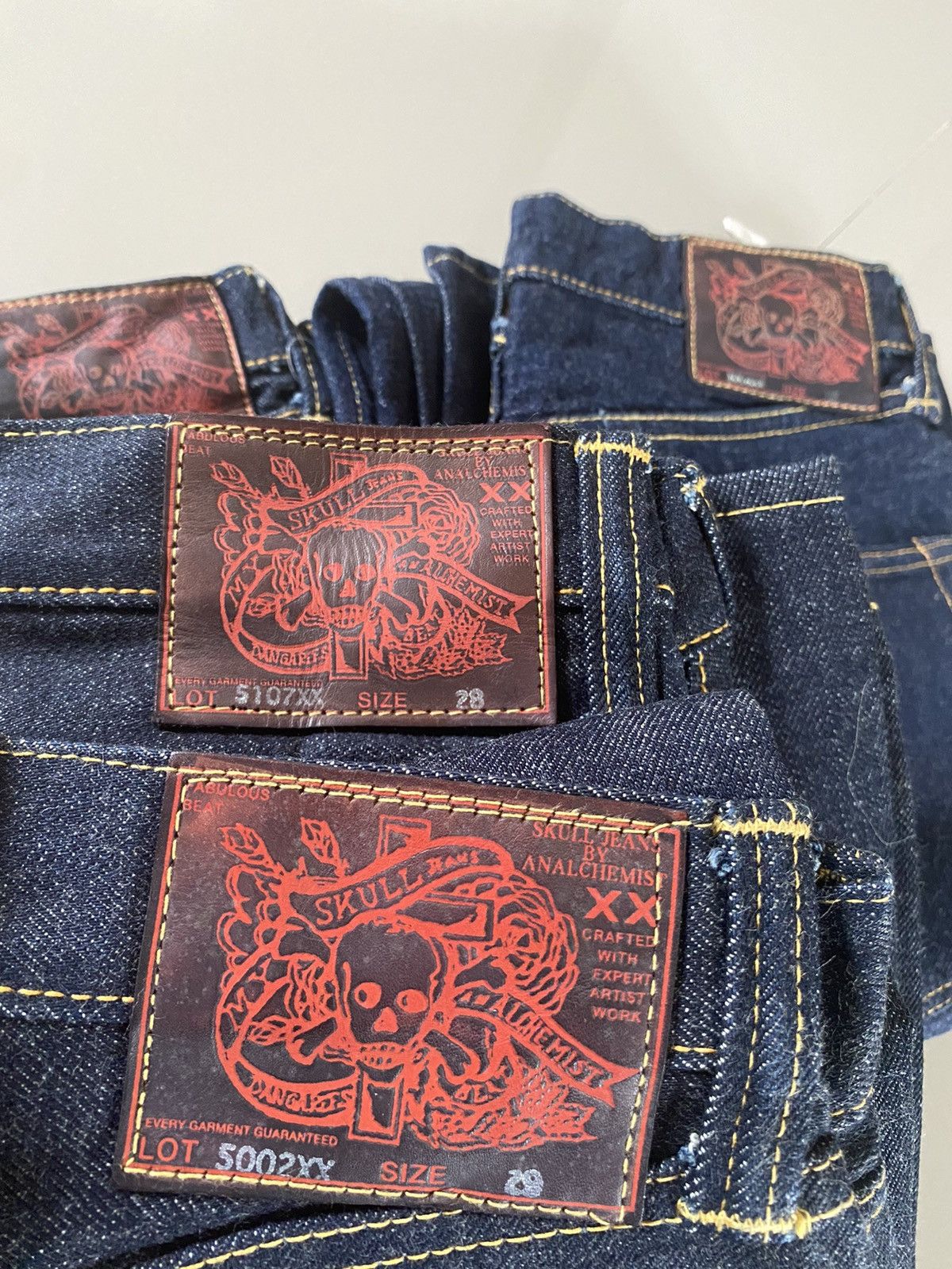 Japanese Brand Brand New Old Stock Skull Jeans by Alchemist Denim Size 28 Size US 29 - 7 Thumbnail