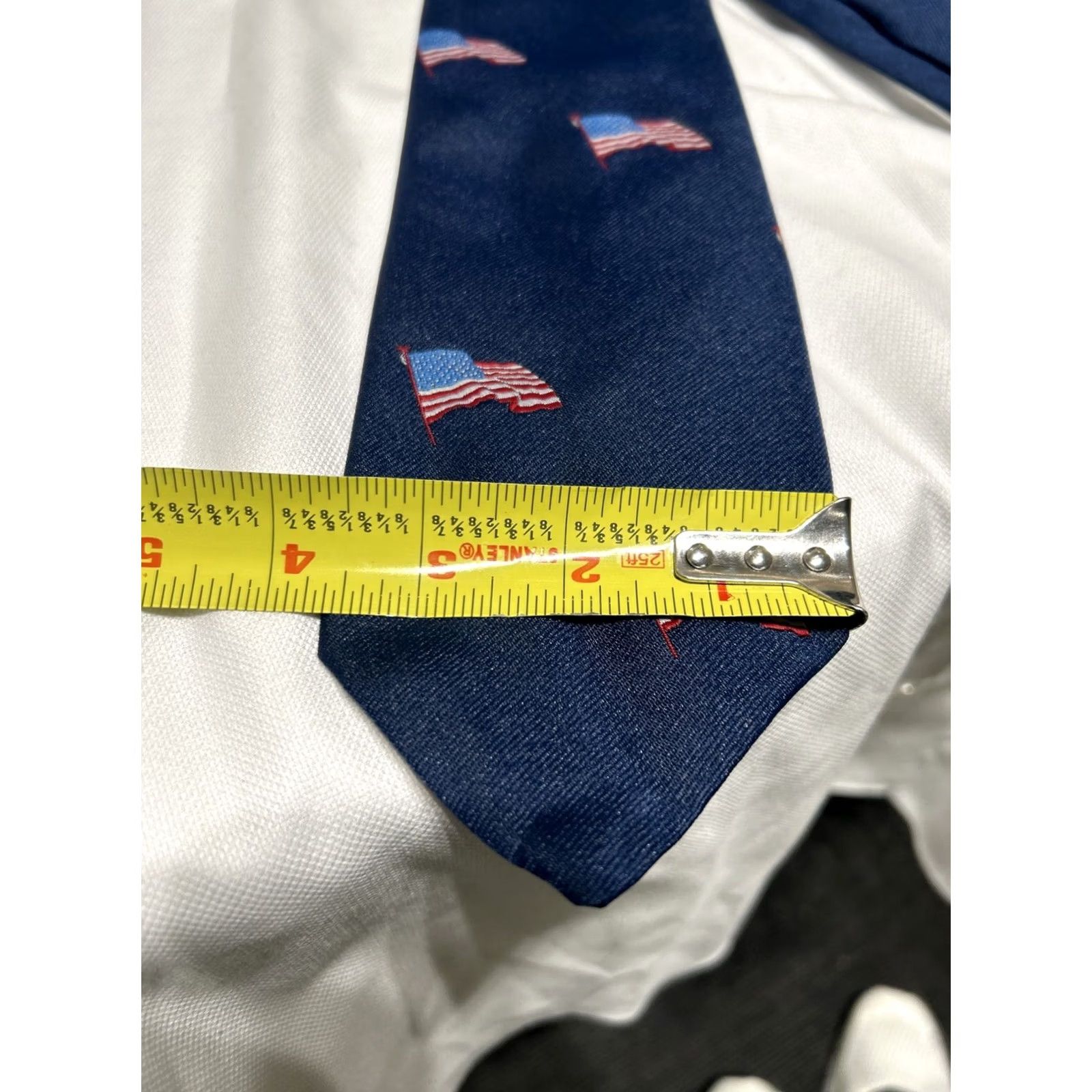 Vintage VINTAGE Tie USA Bicentennial 4"w American Flags Design Navy blue 60" Men Tie Size ONE SIZE - 5 Thumbnail