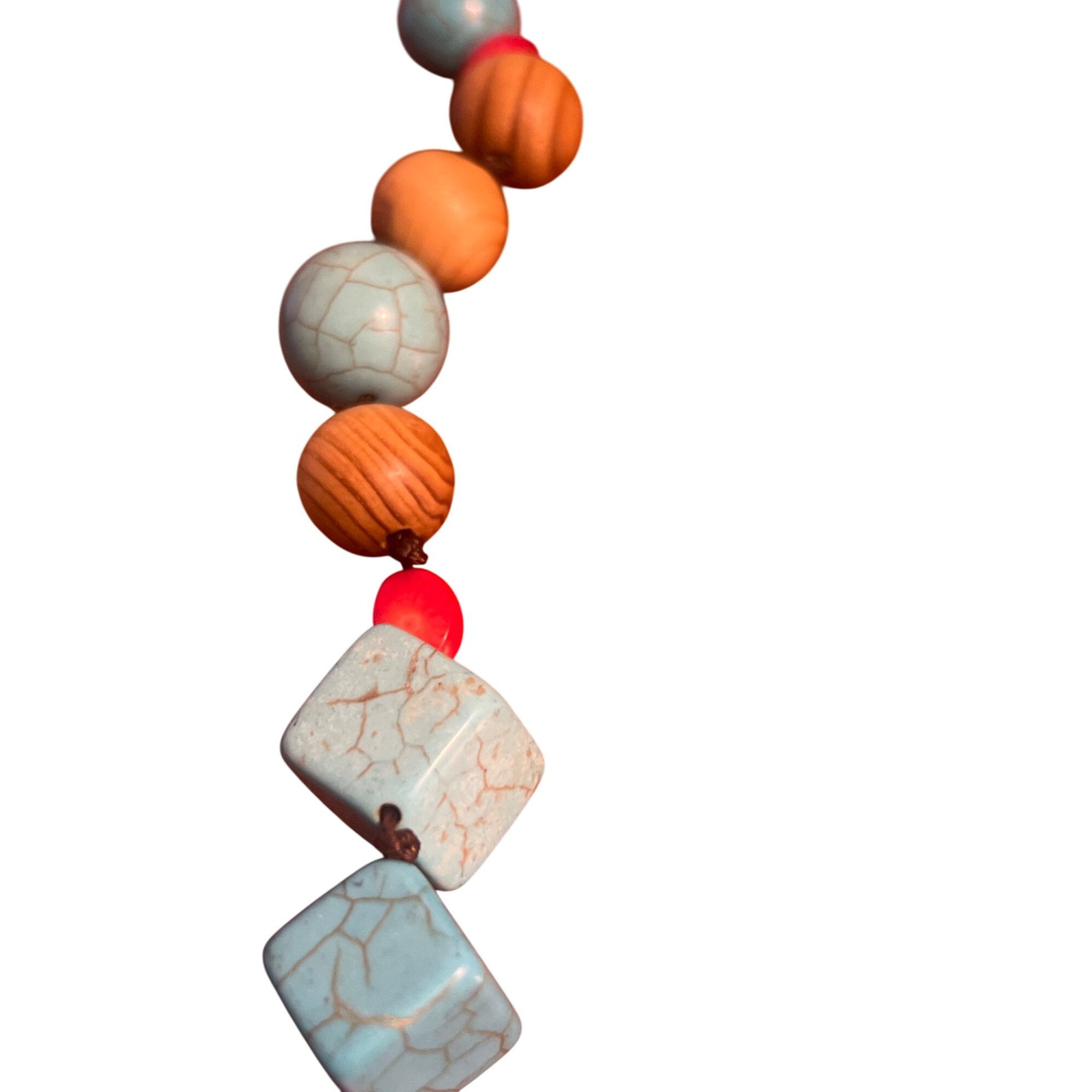 Other Statement Necklace Wood Turquoise Coral Beads Festival Triba Size ONE SIZE - 3 Thumbnail