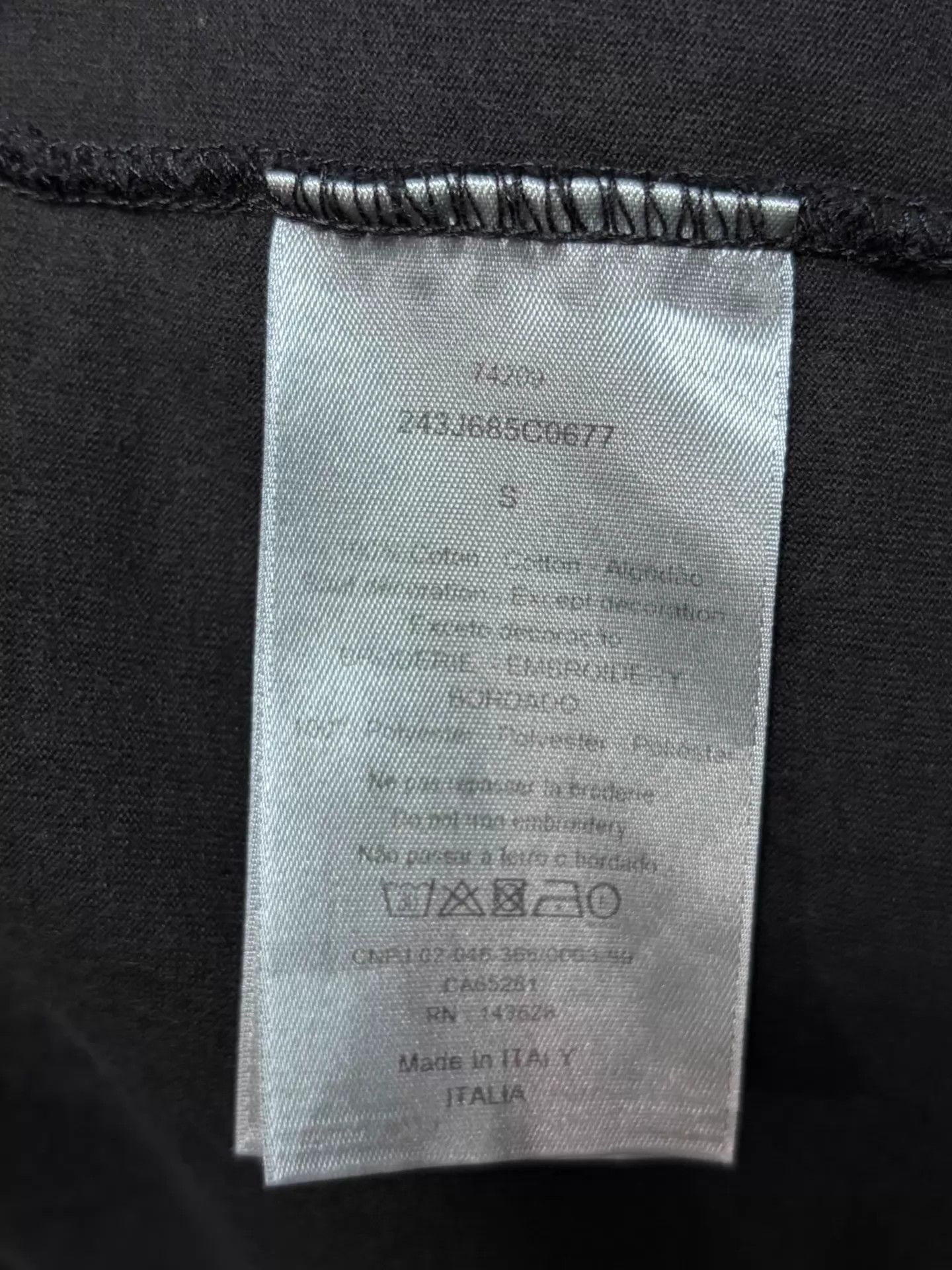 Dior Dior Black Embroidered Logo Short Sleeve T-Shirt S Size S / US 4 / IT 40 - 4 Thumbnail