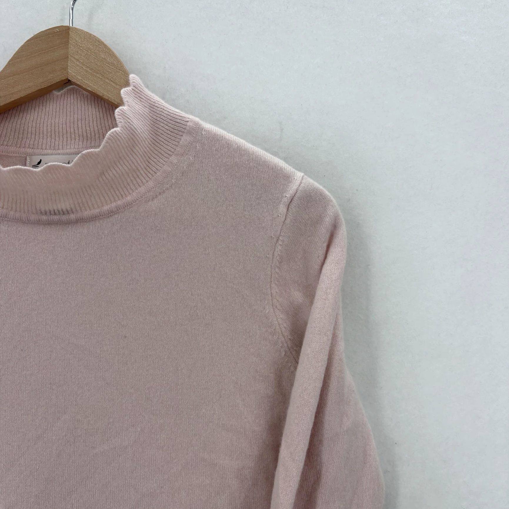 Nanette Lepore Nanette Lepore Sweater Womens Large Pink 100% Cashmere Mock Neck Ruffle Cuff Knit Pullover Casual Winter Size L / US 10 / IT 46 - 2 Thumbnail