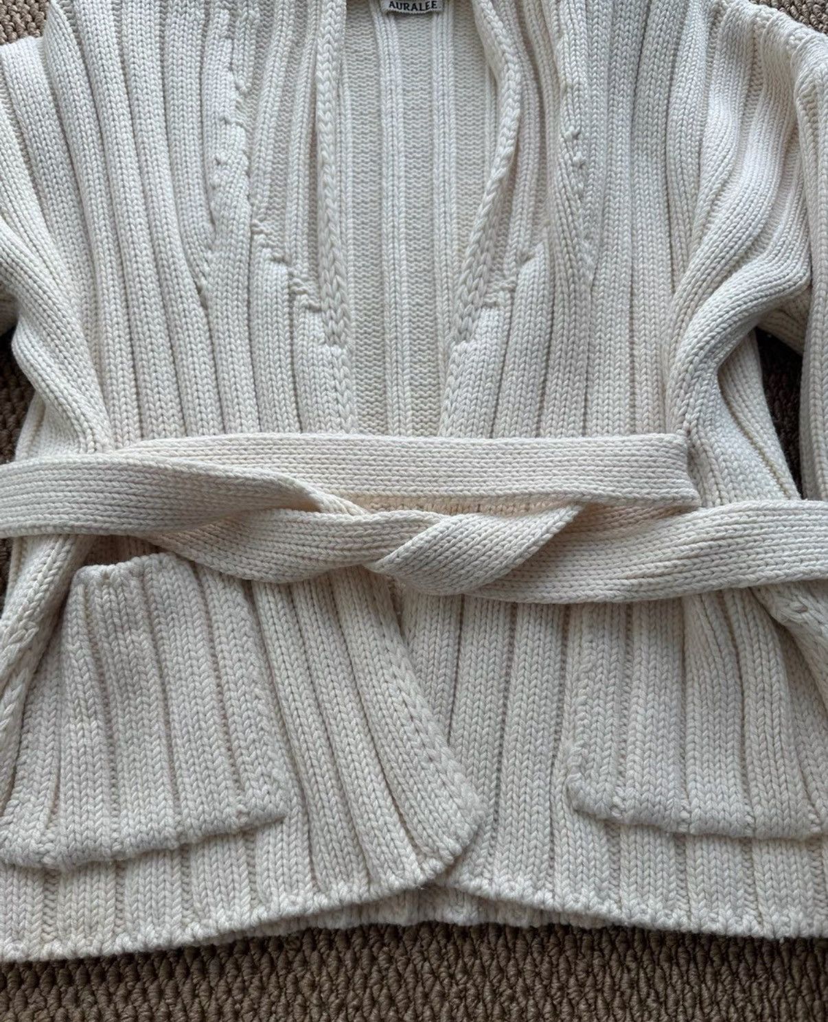 Auralee AURALEE Shawl Collar Knit Cardigan with Tie Waist K23 Size US S / EU 44-46 / 1 - 5 Thumbnail