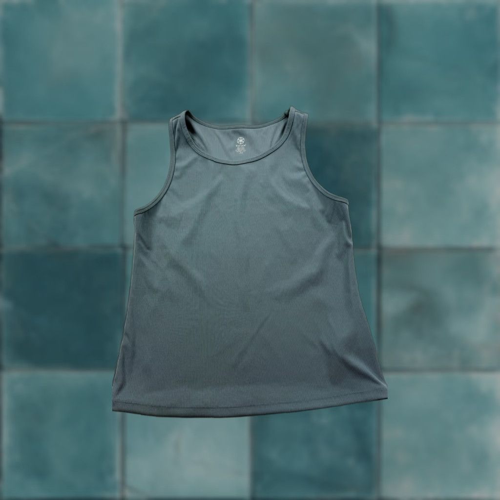 Vintage Gaiam Tank Top Womens Large Blue Ribbed Athletic Sleeveless Yoga Workout Gym Size L / US 10 / IT 46 - 1 Thumbnail