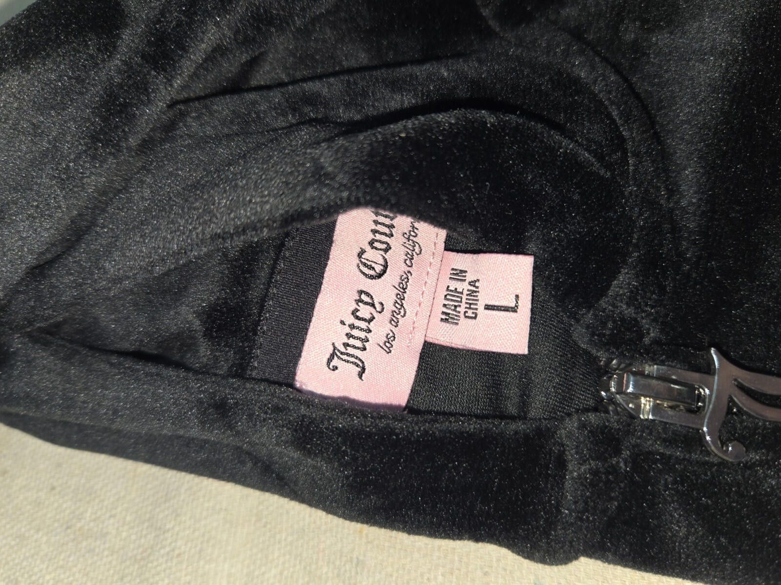 Juicy Couture Jeans Juicy Couture Black Velour Zip Up Hoodie Large Size L / US 10 / IT 46 - 3 Thumbnail