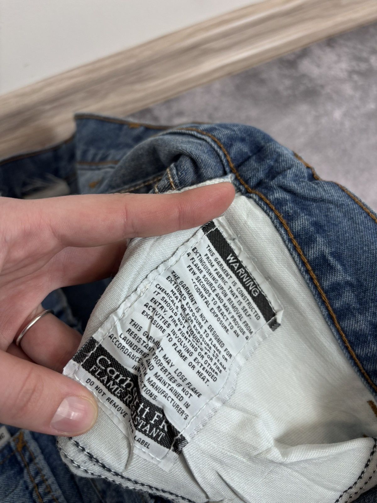 Carhartt Vintage Carhartt FR Flame Resistant Blue Baggy Denim Jeans Size US 42 / EU 58 - 17 Thumbnail