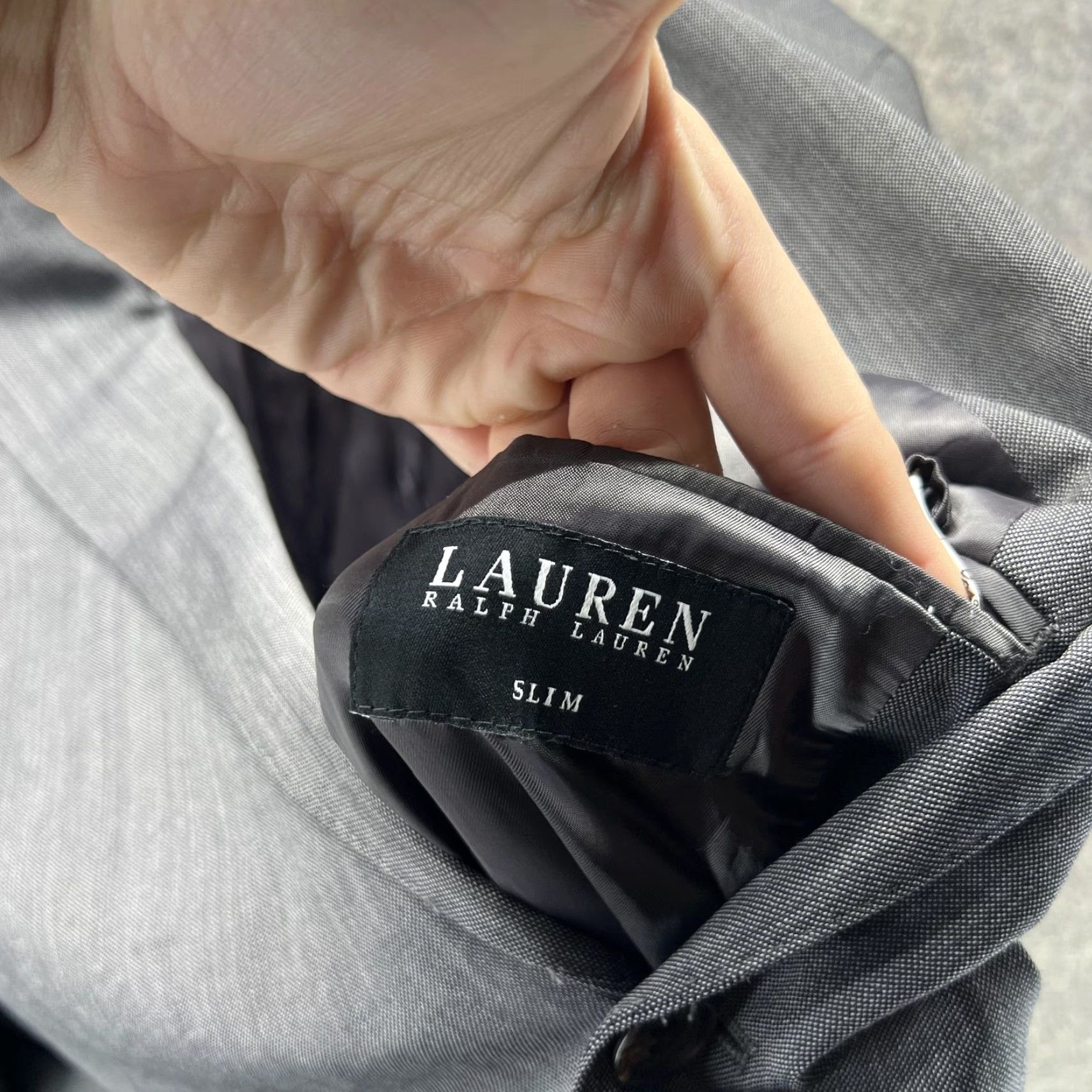 Ralph Lauren VINTAGE Lauren Ralph Lauren Blazer Mens 44R Gray Wool Slim Fit Sport Coat Jacket Size 44R - 4 Thumbnail
