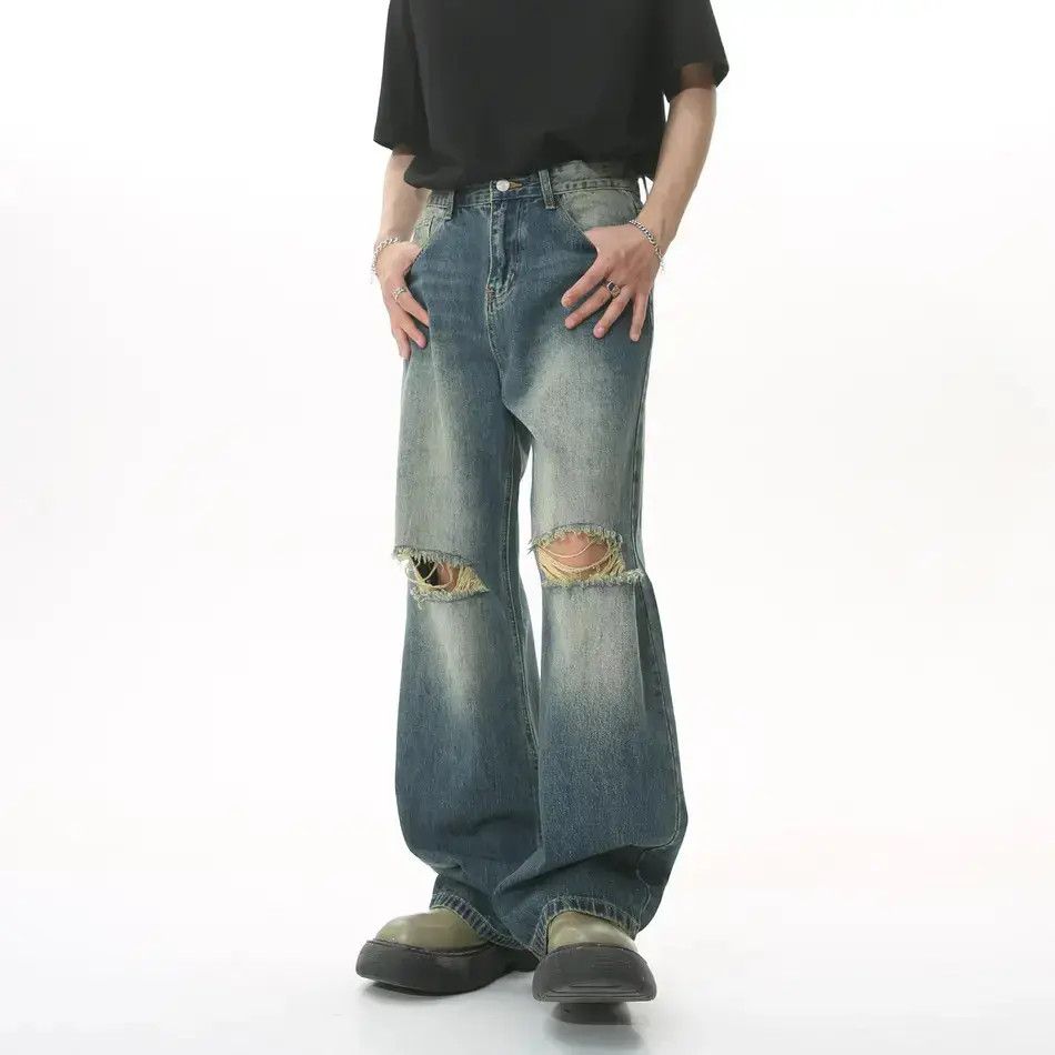 Japanese Brand Retro loose high street ripped jeans Size US 32 / EU 48 - 6 Thumbnail