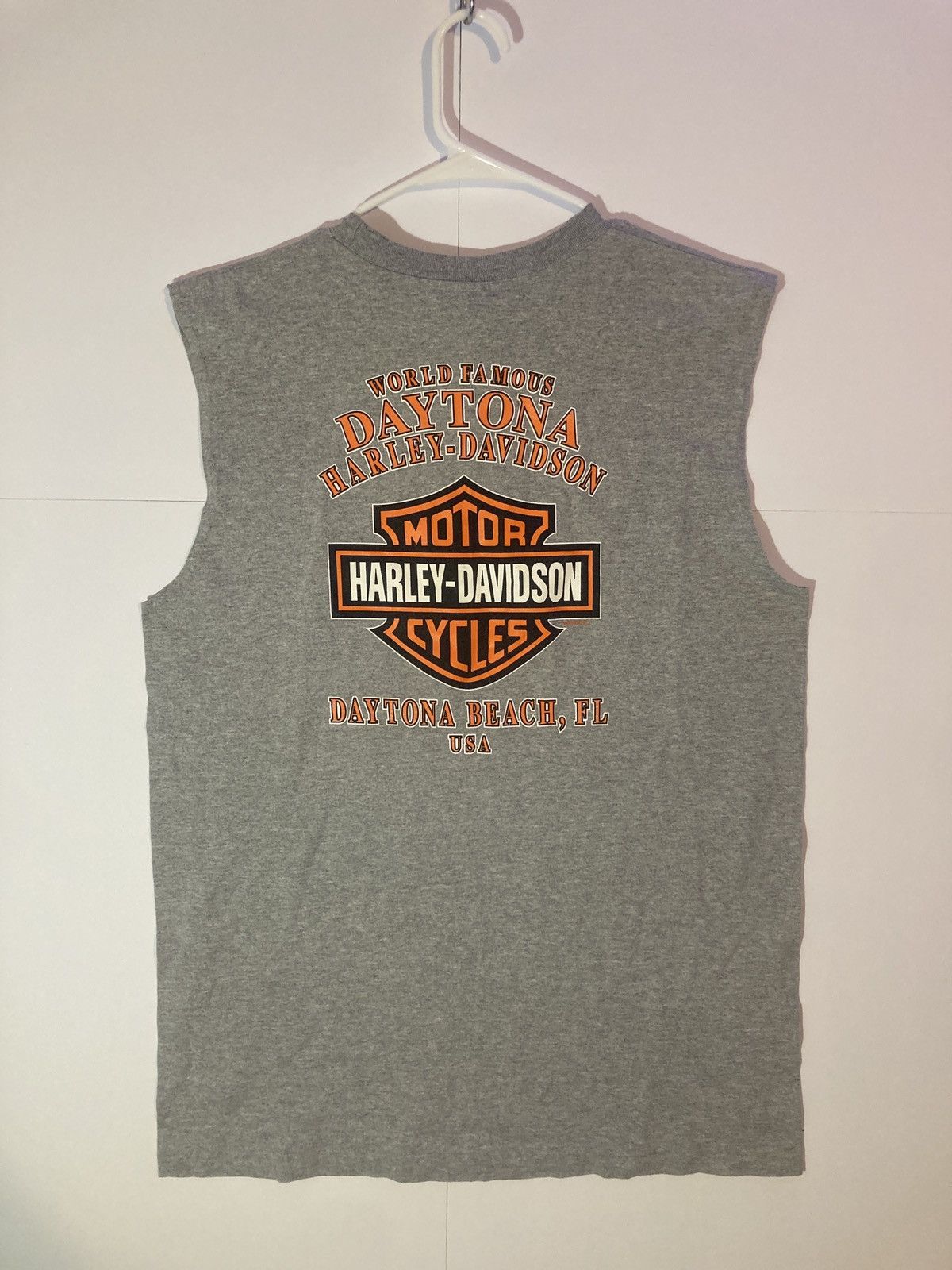 Harley Davidson × Vintage Vintage 2004 Harley Davidson flaming eagle sleeveless shirt Size US L / EU 52-54 / 3 - 2 Thumbnail