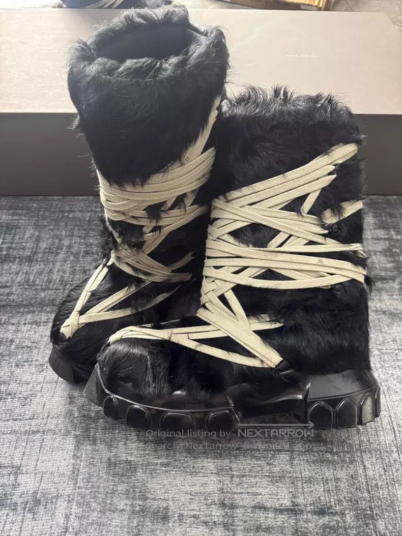 Rick Owens Rick Owens Crazy Strap Horsehair Snow Boots Size US 7.5 / IT 37.5 - 1 Thumbnail