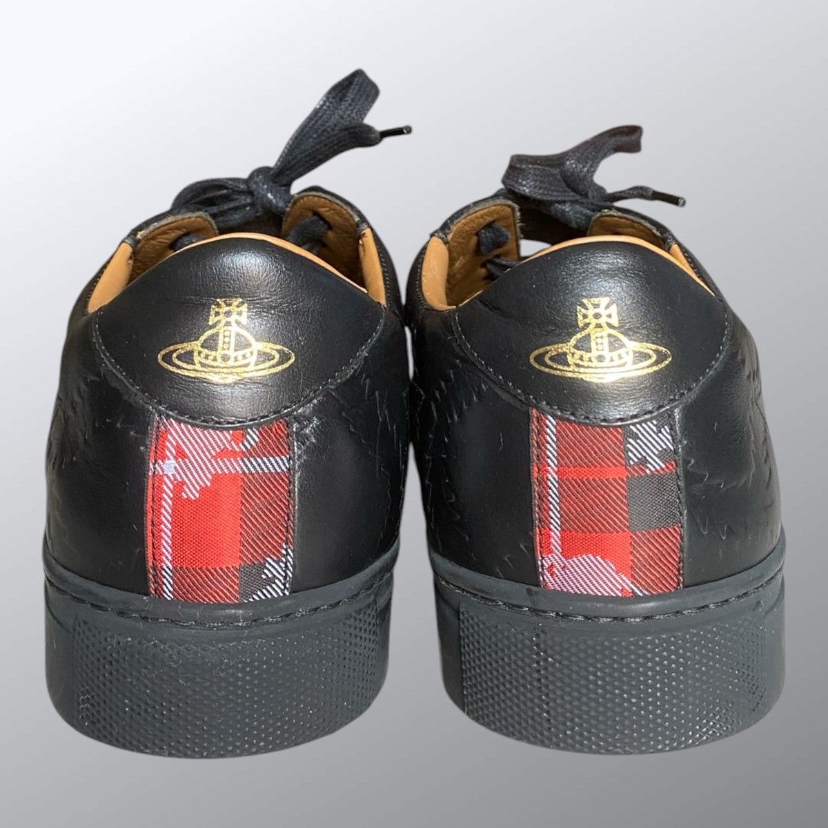 Vivienne Westwood Squiggle Embossed Leather Sneakers Size US 8.5 / EU 41-42 - 6 Thumbnail