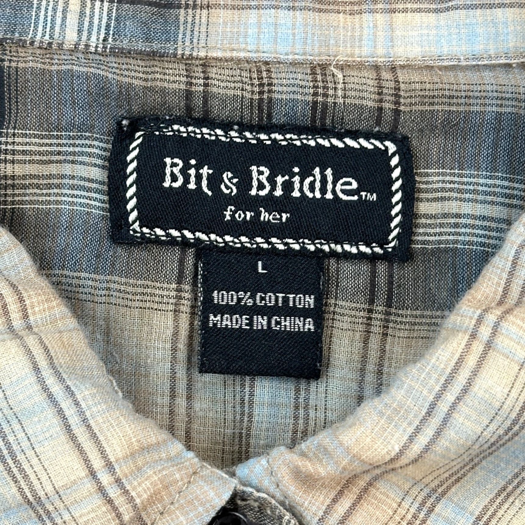 Vintage Bit & Bridle Shirt Women's Large Plaid Pearl Snap Cowgirl Western Rodeo Y2K Size L / US 10 / IT 46 - 6 Thumbnail