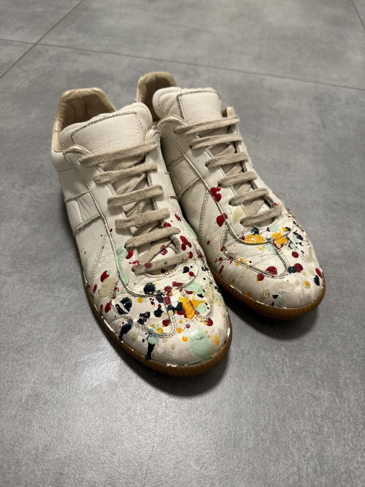Maison Margiela Maison Margiela GAT gats Paint Splatter Vintage Rare Pair Size US 7.5 / EU 40-41 - 2 Thumbnail