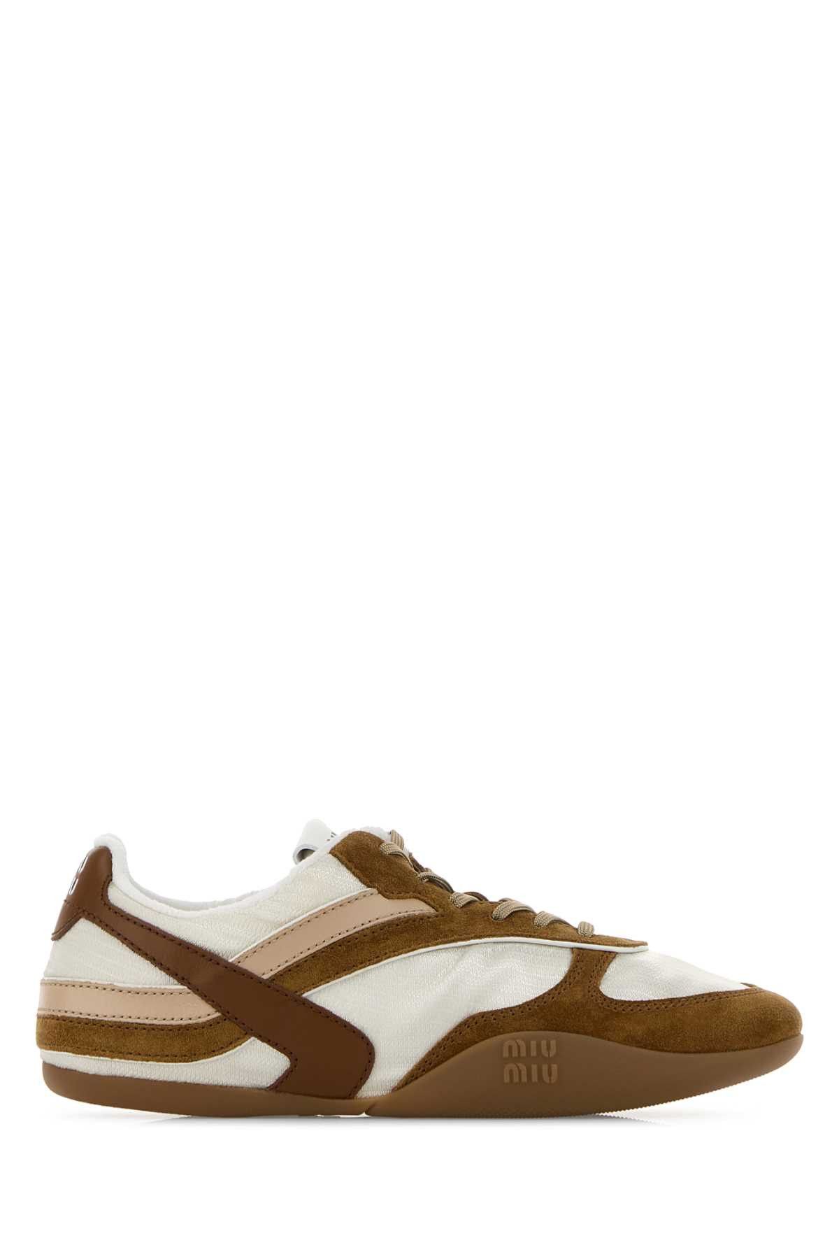 Miu Miu Two-Tone Tech Fabric And Suede Gymnasium Sneakers Size US 6 / IT 36 - 1 Thumbnail