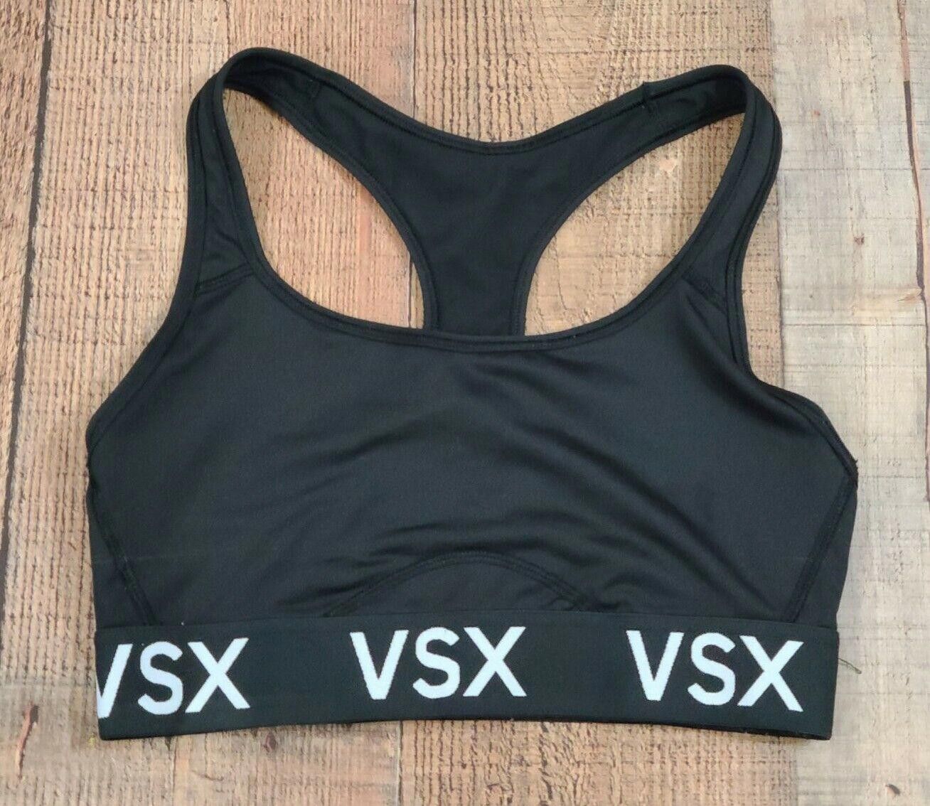 Designer VSX Sports Bra Small Extra Amall Black Racer Back Logo Band Size ONE SIZE - 1 Thumbnail