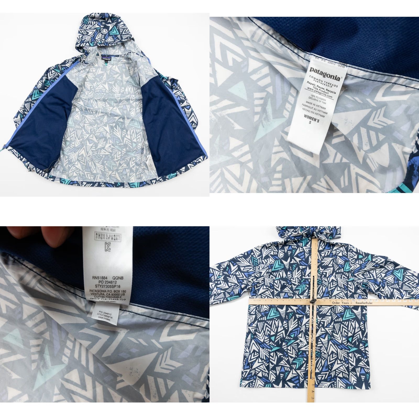 Patagonia Patagonia Jacket Womens Small Blue Windbreaker Hooded Full Zip Light & Variable Hoody Outdoors Size S / US 4 / IT 40 - 8 Thumbnail
