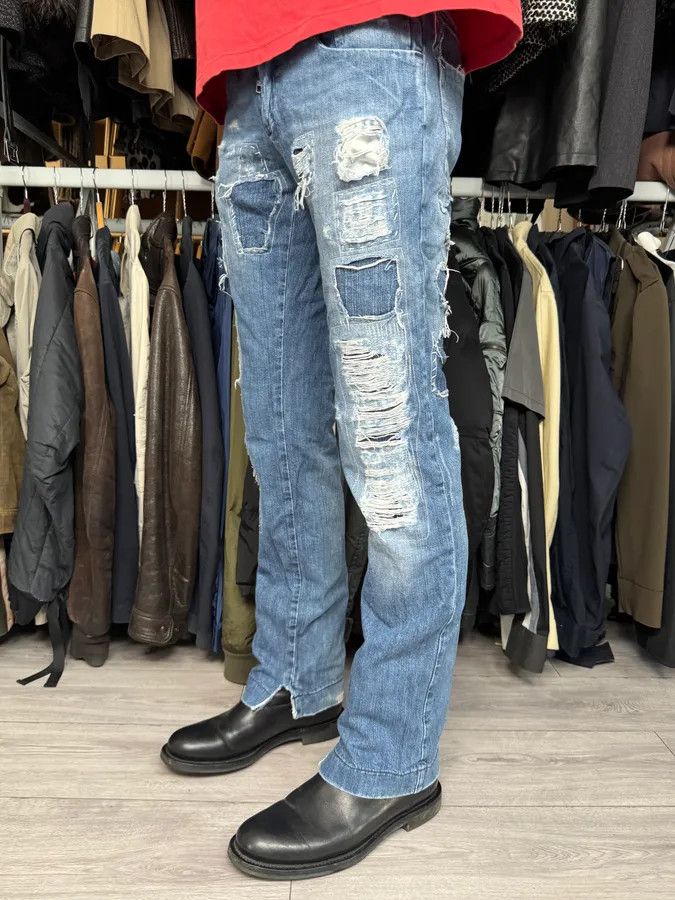 Dolce & Gabbana 2000s Dolce & Gabbana Blue Destroyed Denim Jeans Size US 30 / EU 46 - 4 Thumbnail